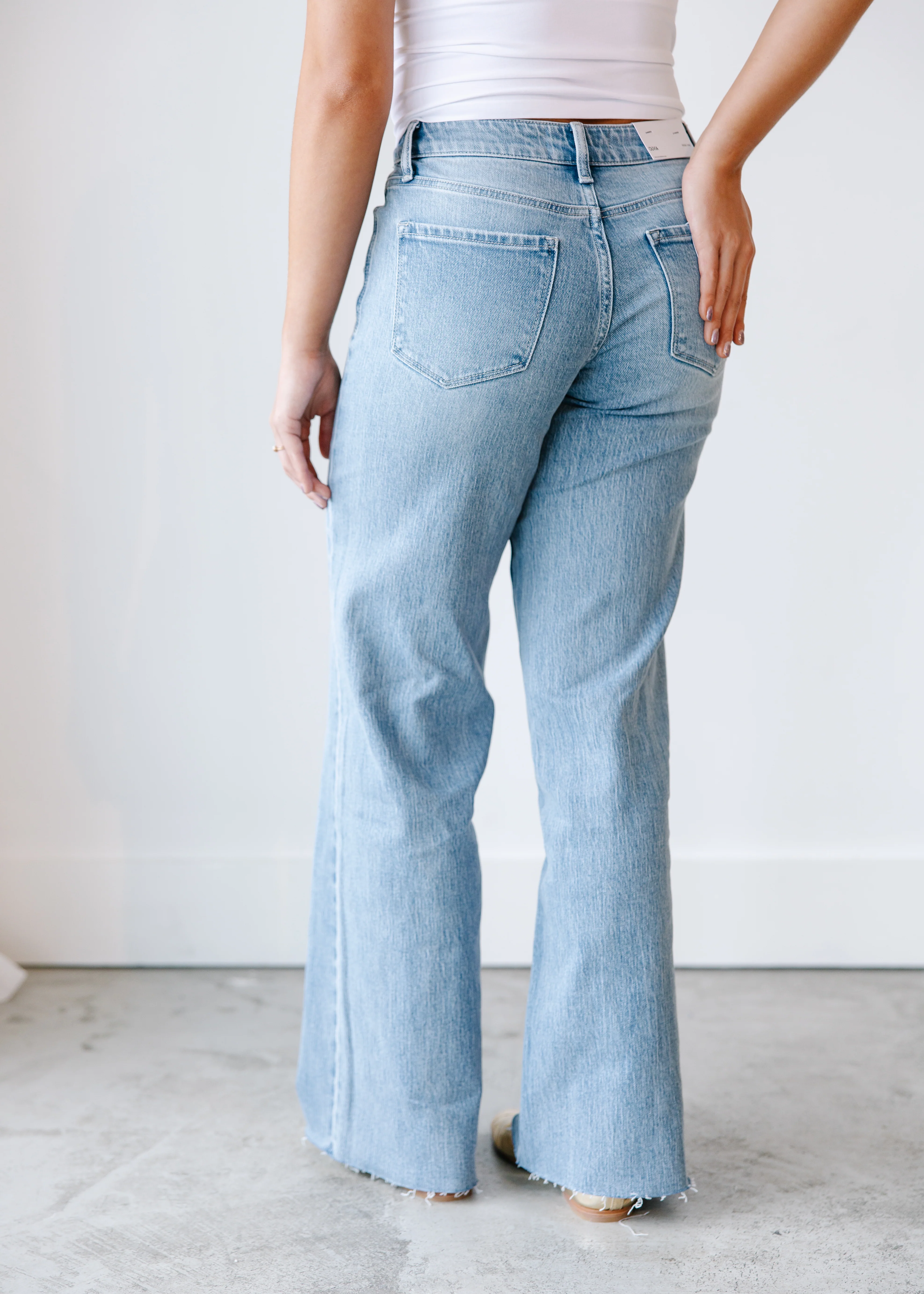 Isabella Clean Cut Raw Hem Jeans - Image 3