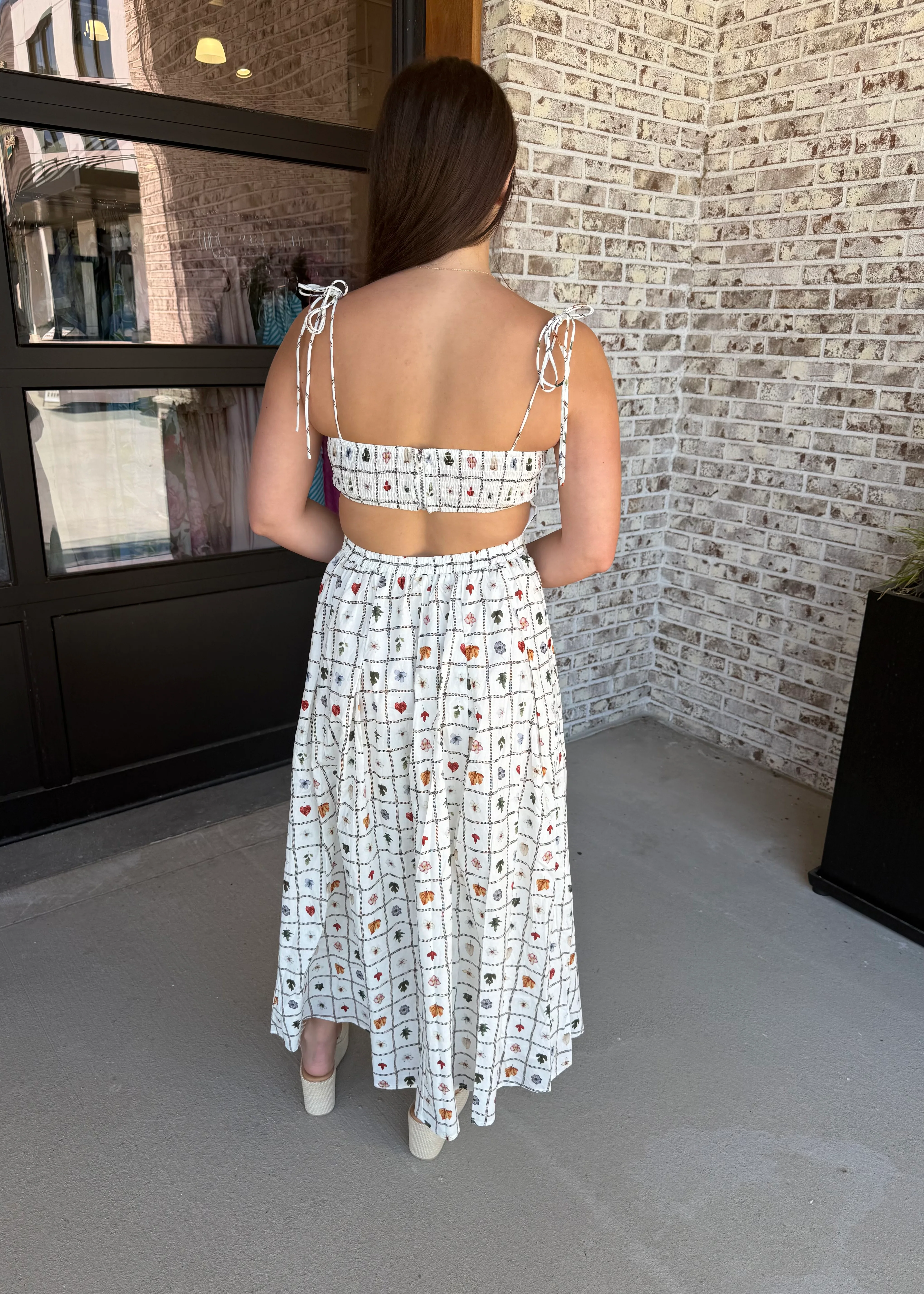 Josie Grid Tie Strap Midi Dress - Image 2