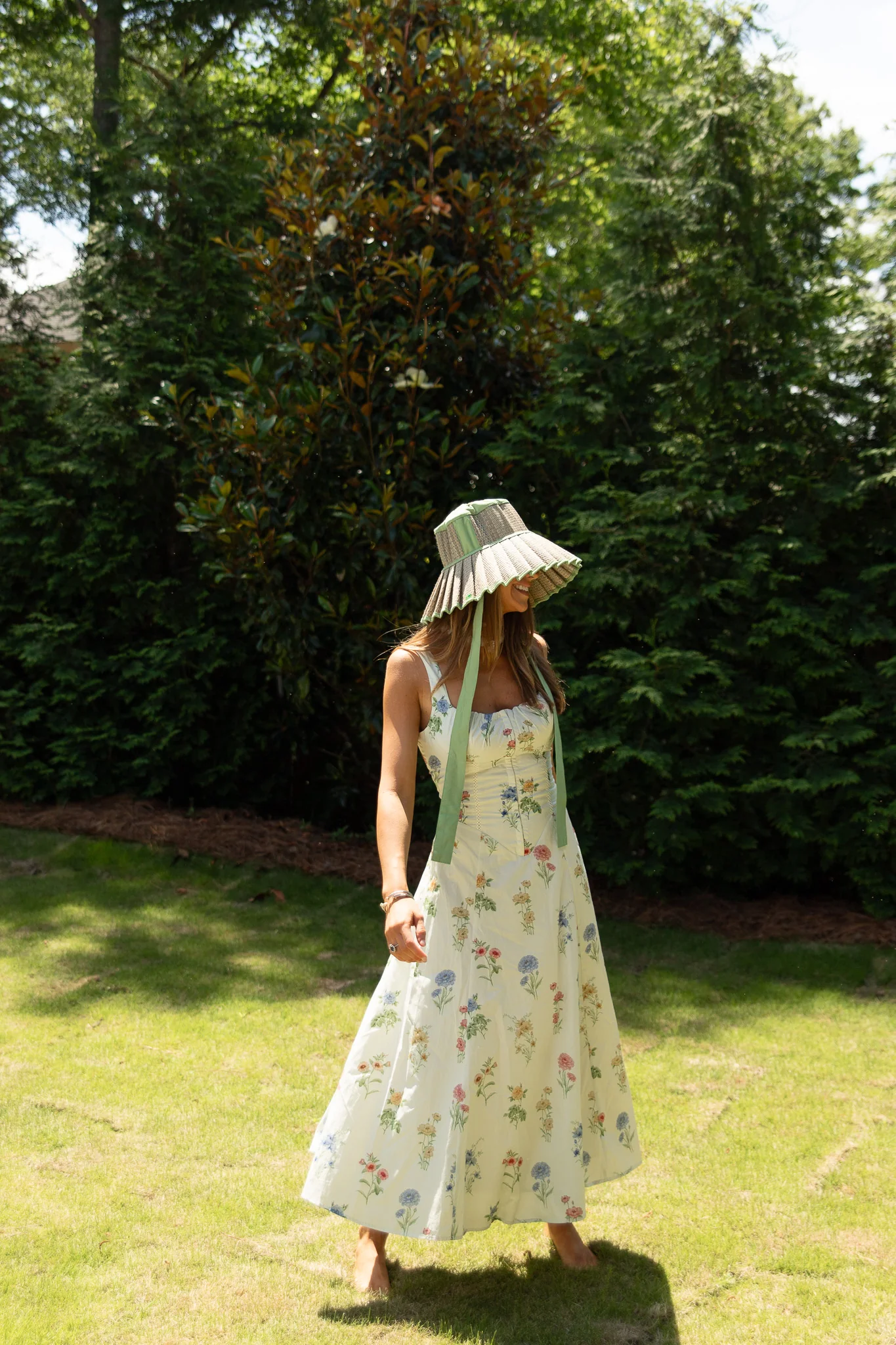 Marigold Floral Corset Midi Dress - Image 2