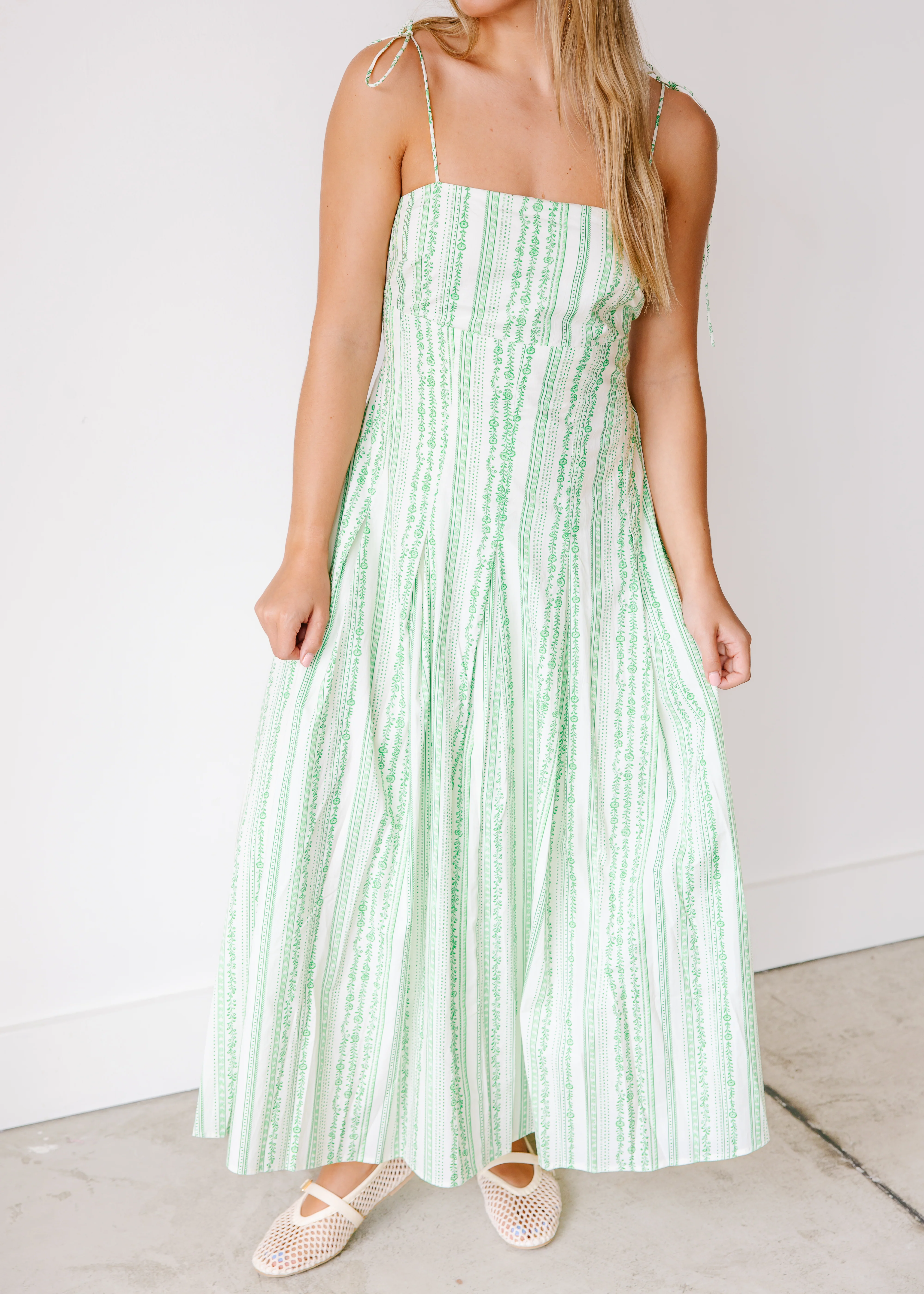 Juniper Shoulder-Tie Printed Midi Dress - Image 7
