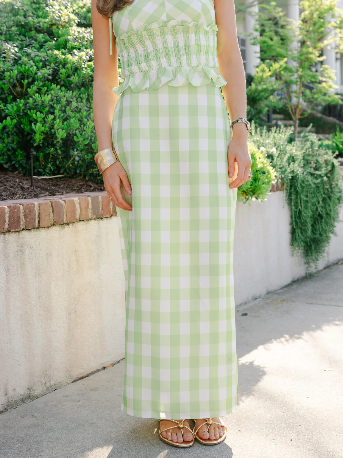 Kaila Gingham Top and Midi Skirt Set - Image 4