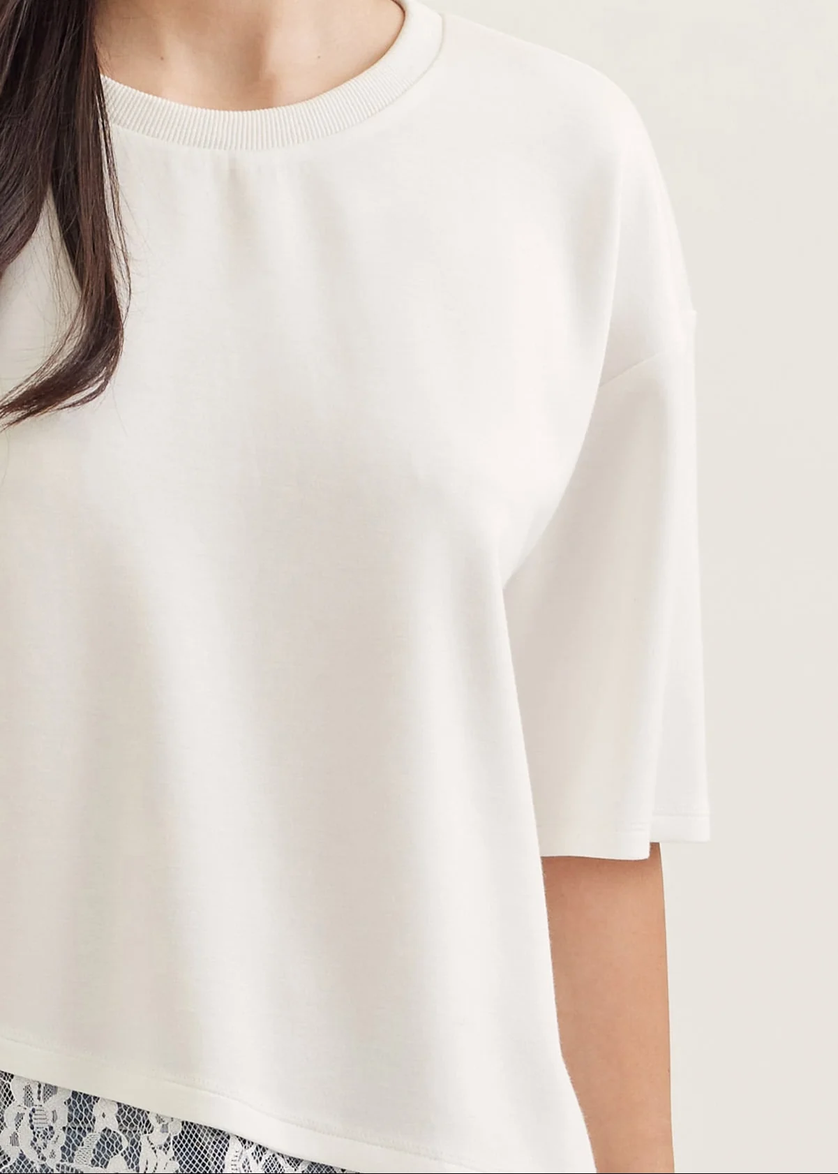 Lace Detail Oversized Tee - Image 4
