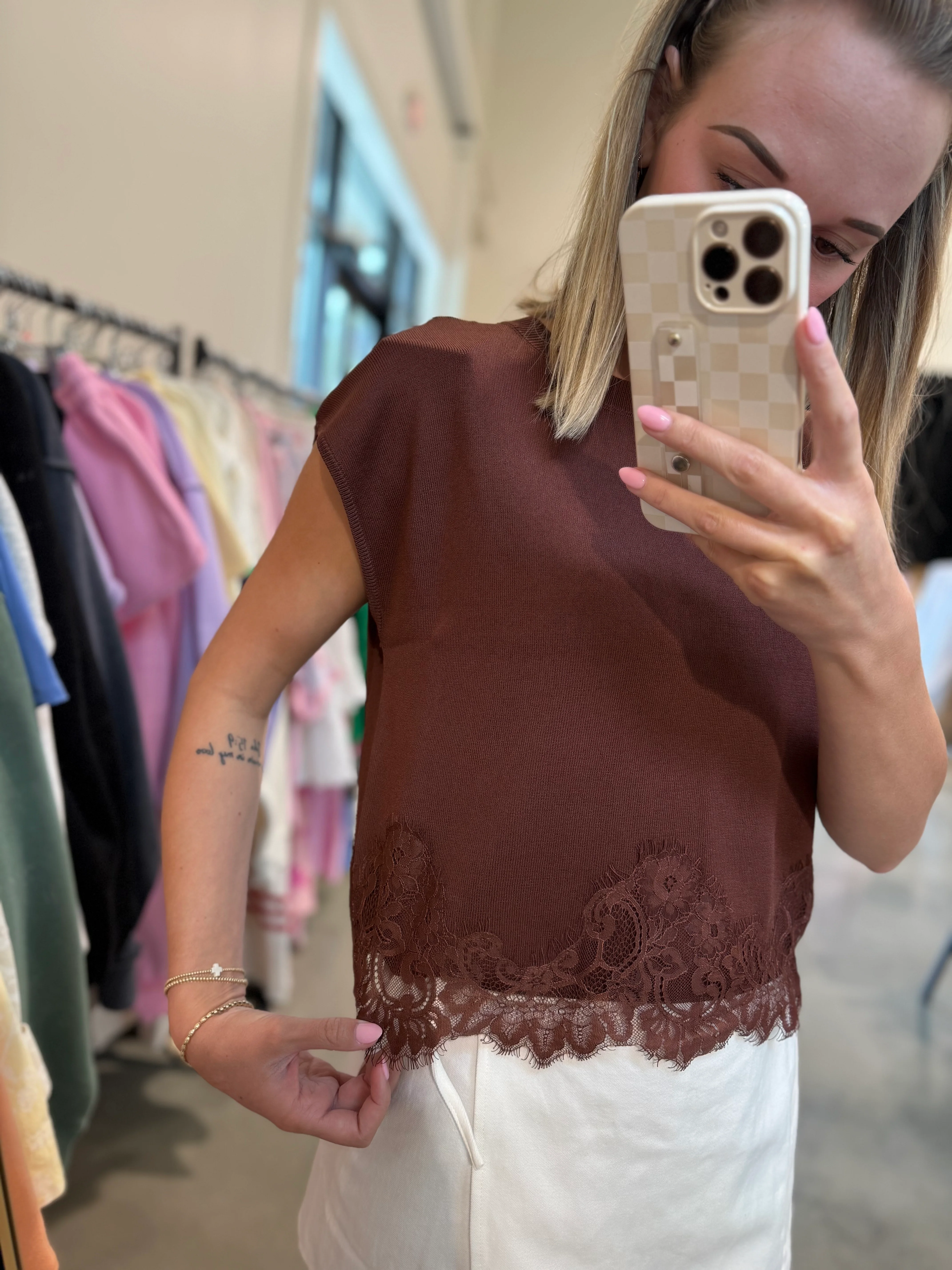 Lace Trim Boxy Tee - Image 2