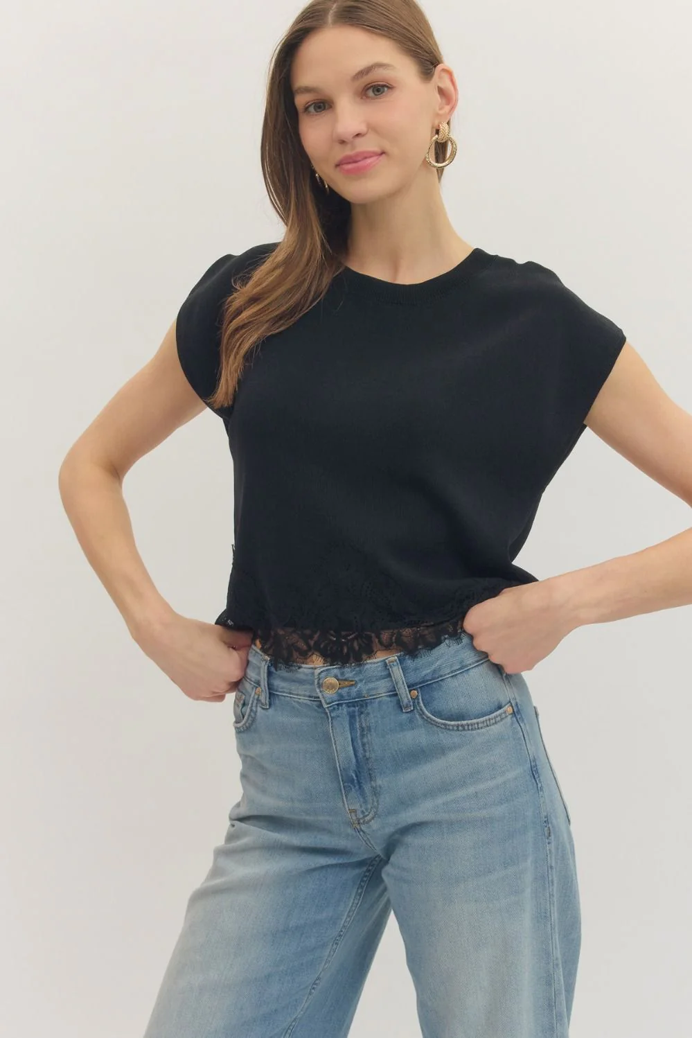 Lace Trim Boxy Tee - Image 8