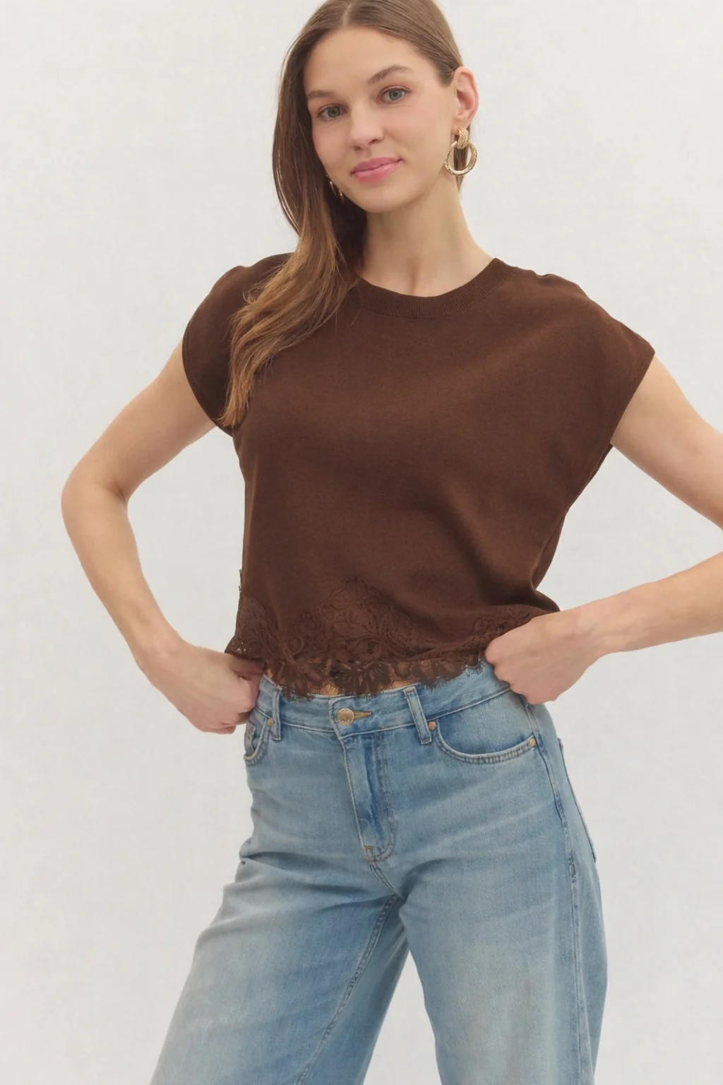 Lace Trim Boxy Tee - Image 9