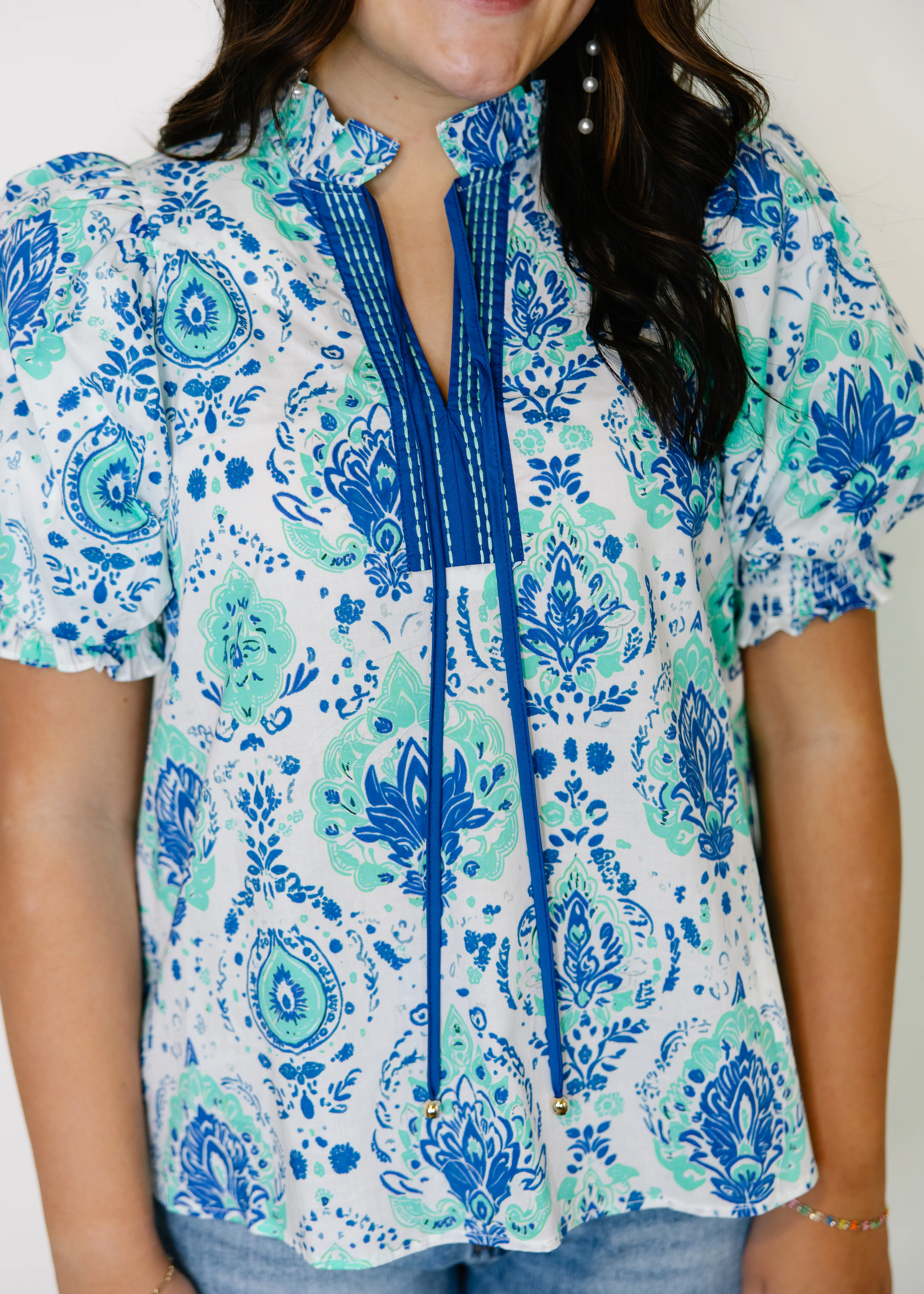 Lauren Printed Puff Sleeve Blouse - Image 2