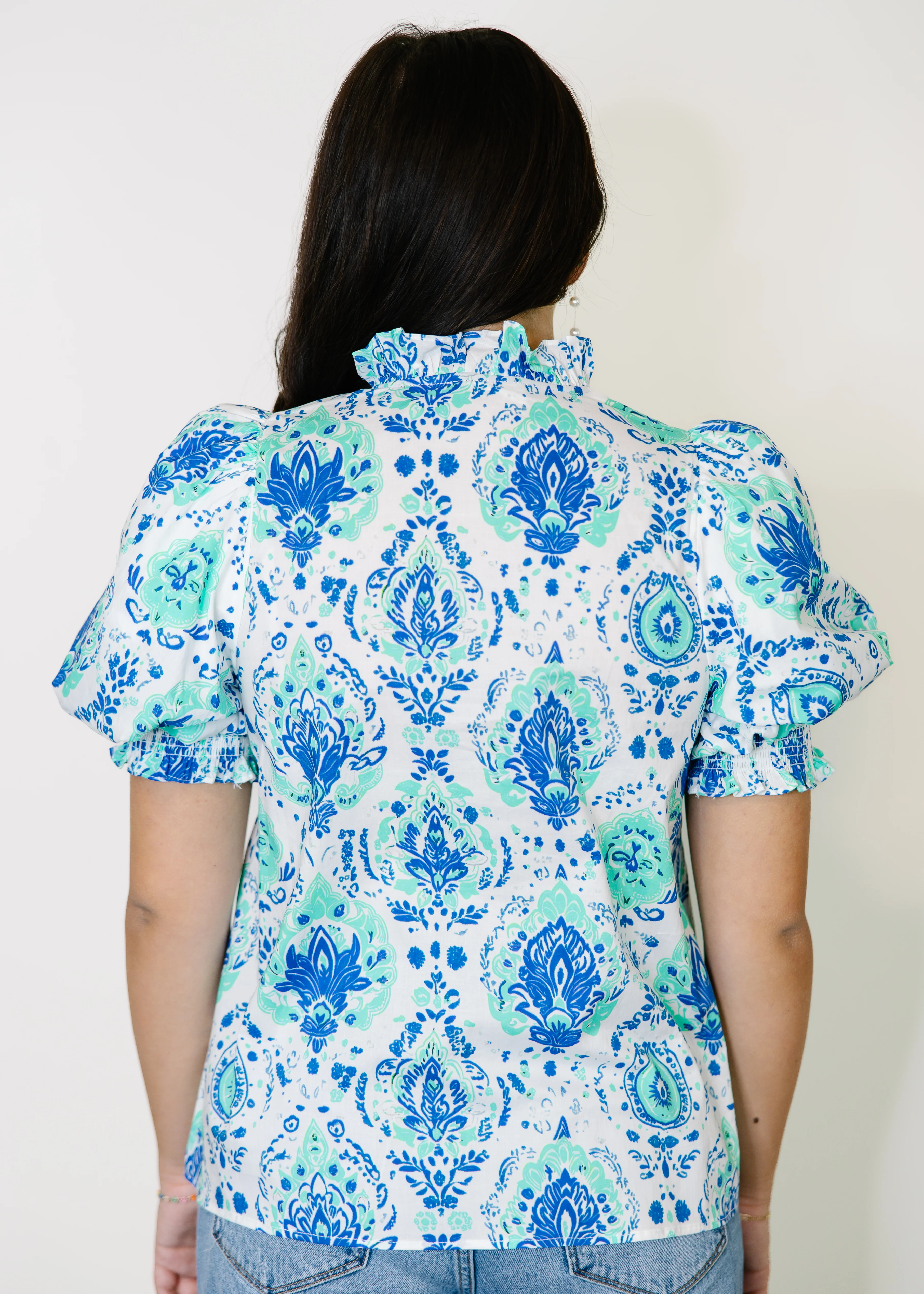 Lauren Printed Puff Sleeve Blouse - Image 4