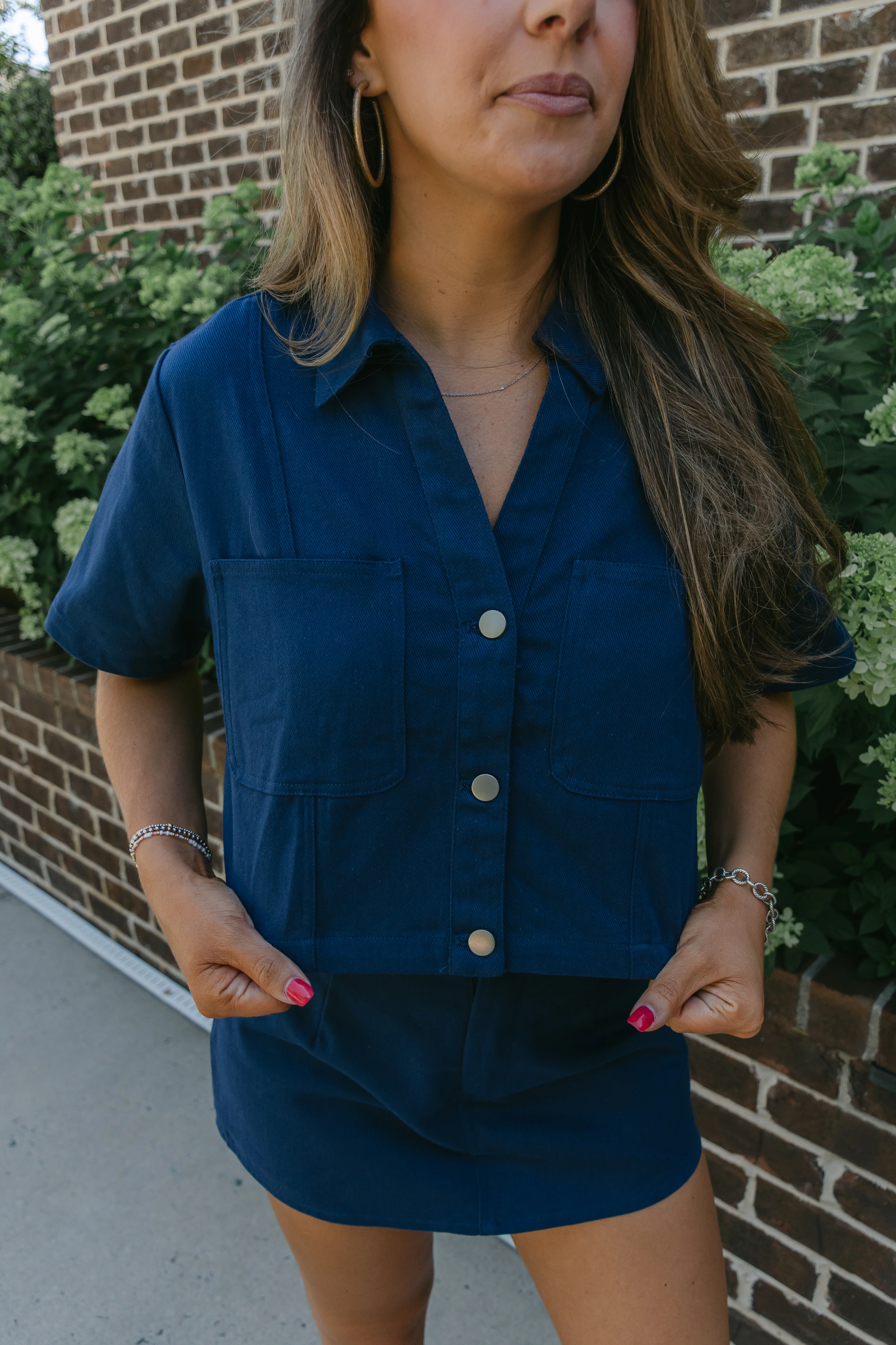 Lavinia Boxy Crop Denim Top - Image 2