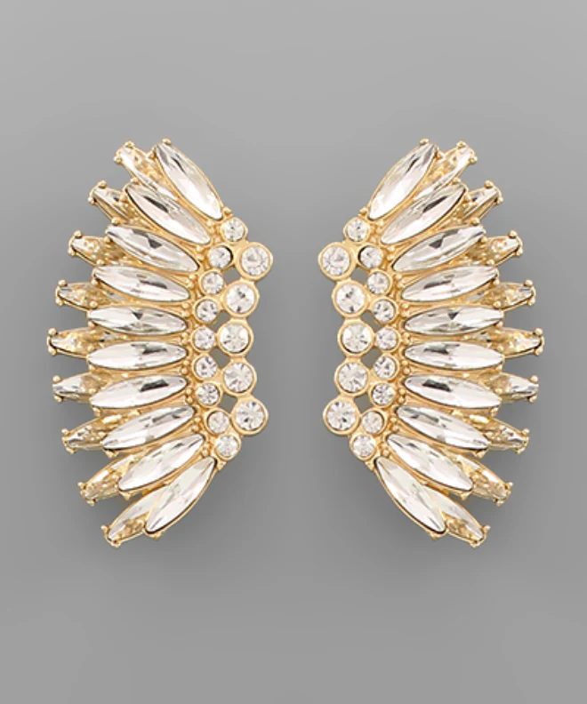 Layered Crystal Wing Earrings - Image 3