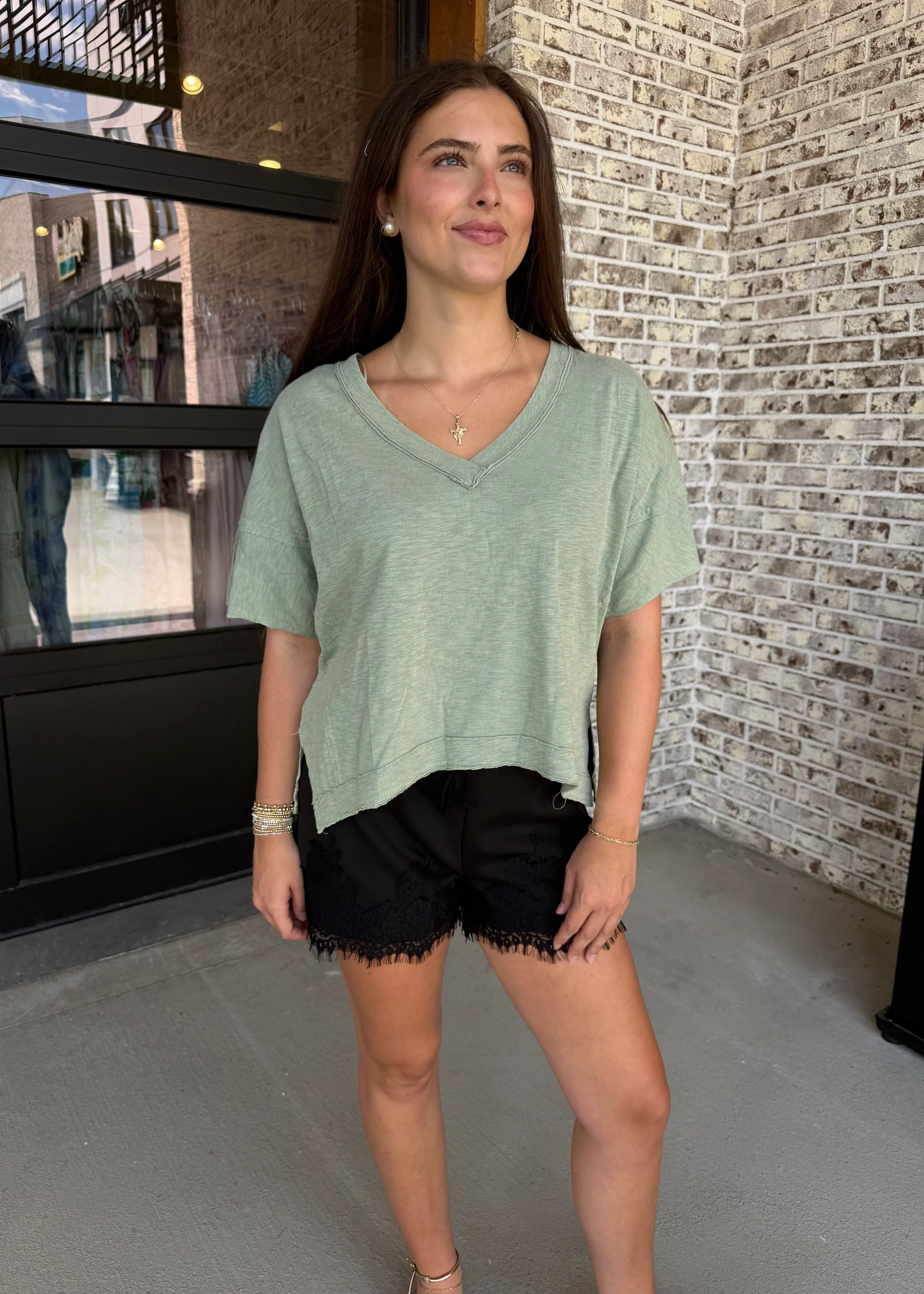 Leia Oversized V-Neck Top - Image 2