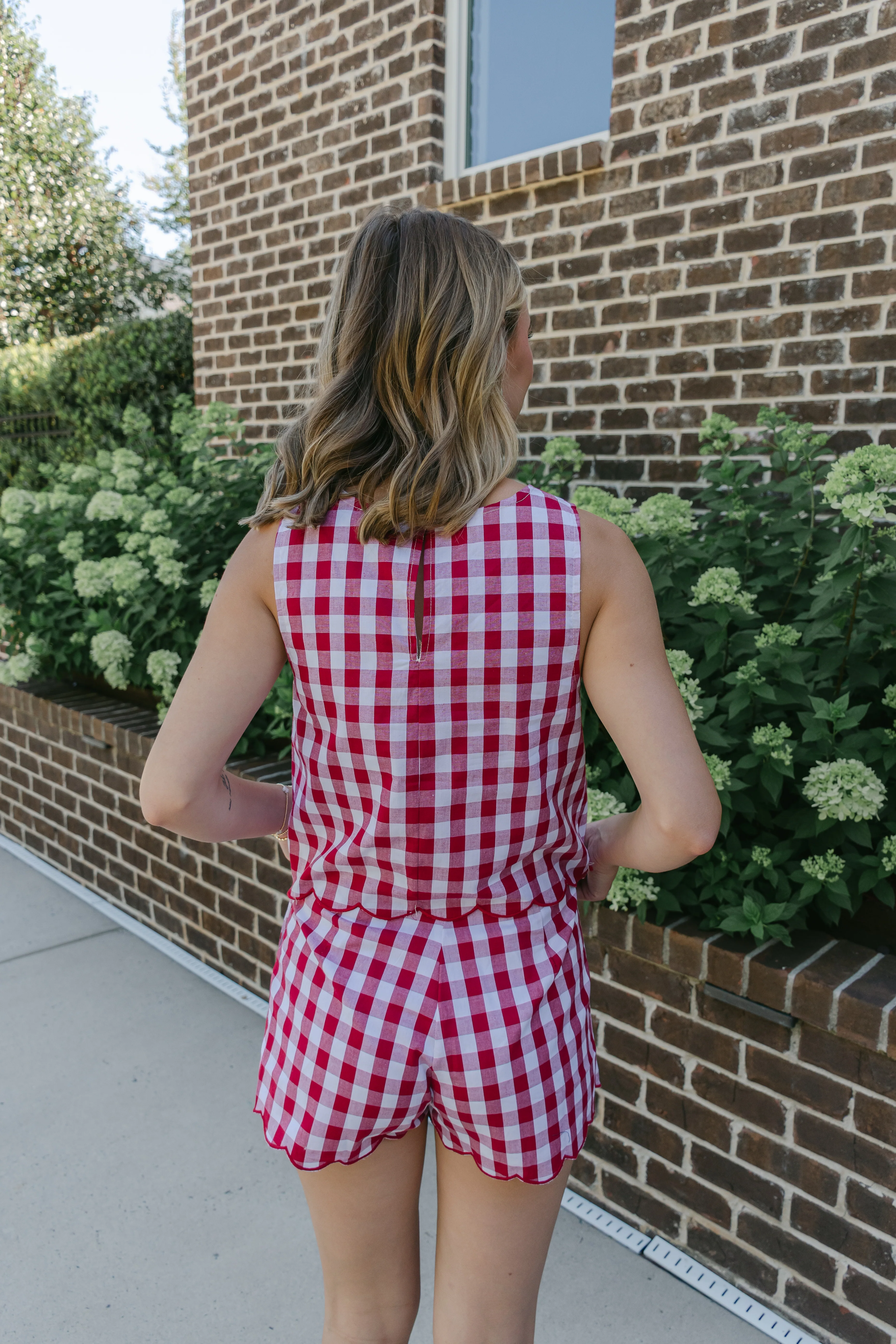 Liana Gingham Scalloped Shorts - Image 5