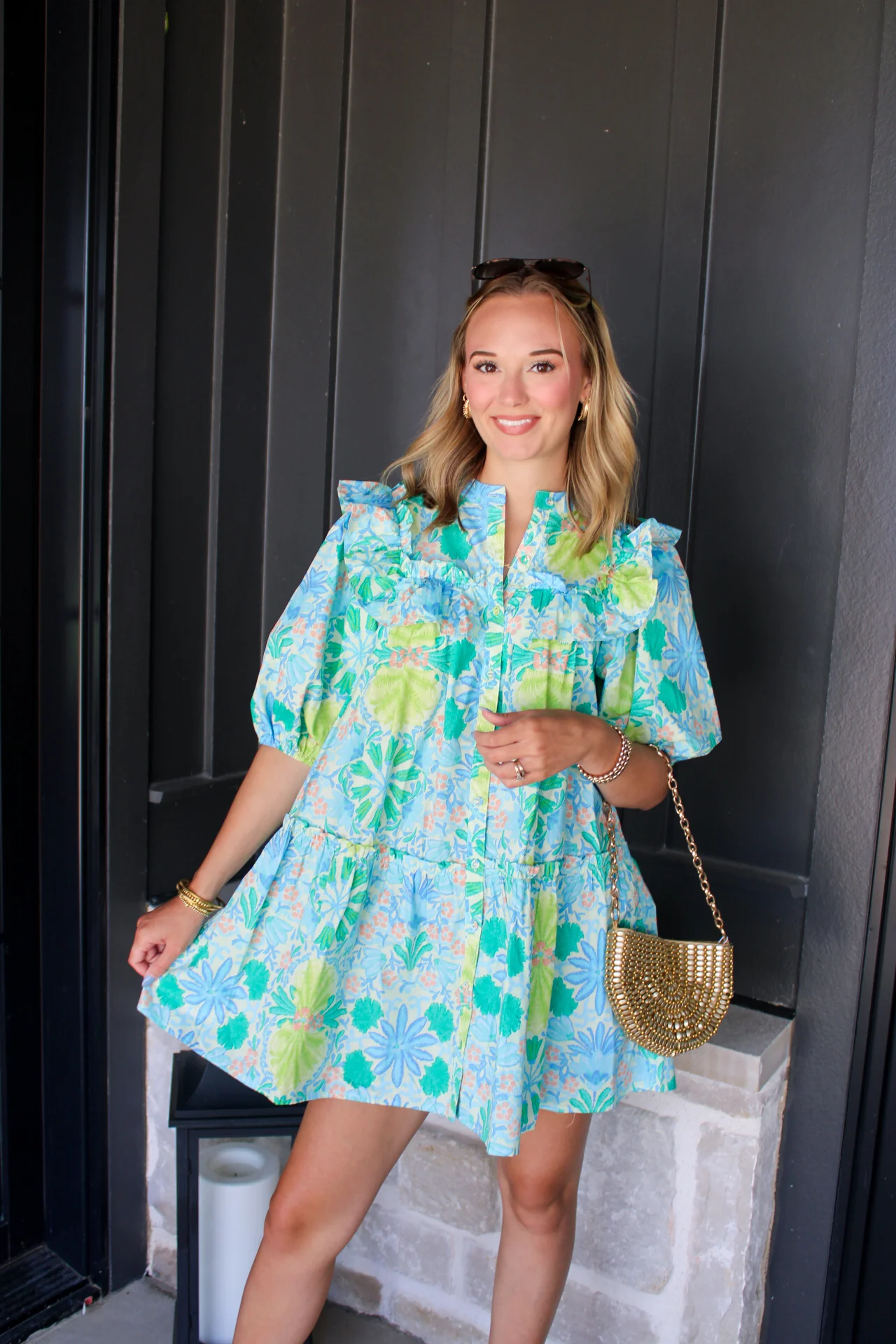 Lilah Floral Ruffle Shoulder Dress - Image 2