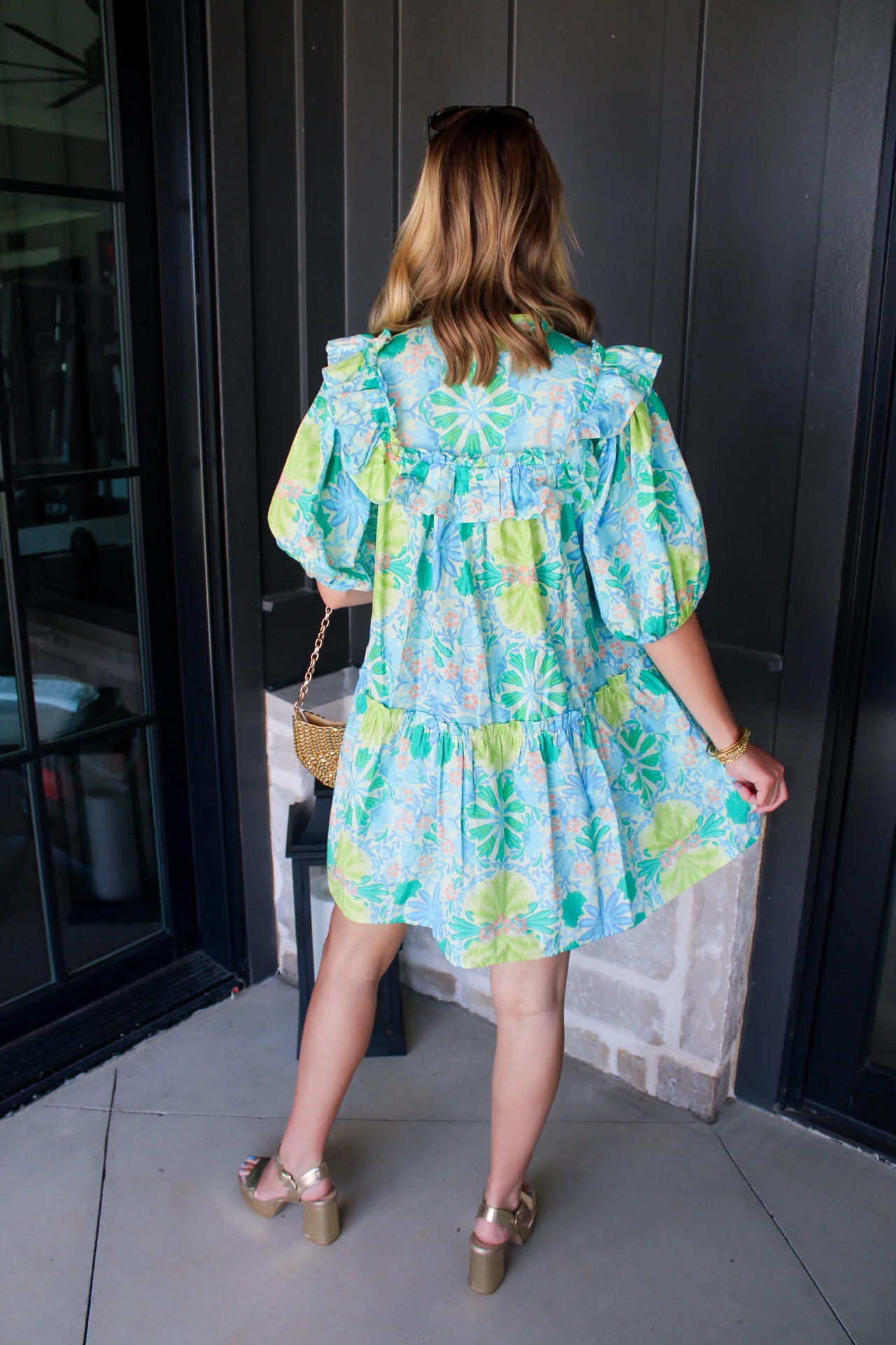 Lilah Floral Ruffle Shoulder Dress - Image 3