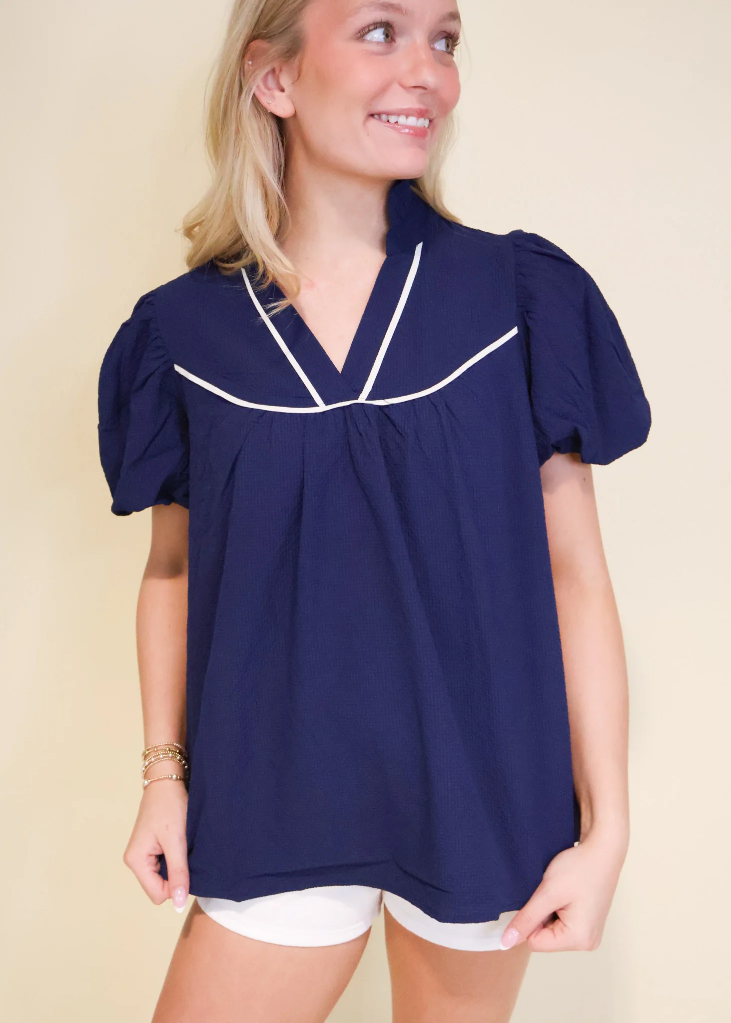 Lucia Contrast Trim Blouse - Image 4