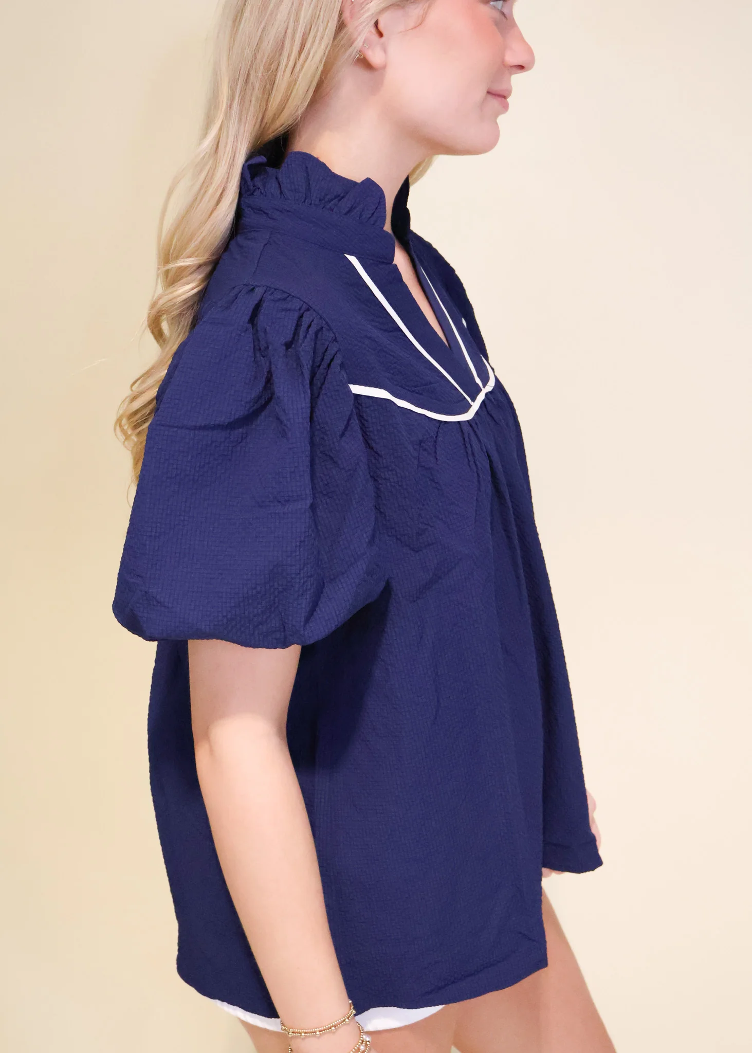 Lucia Contrast Trim Blouse - Image 5