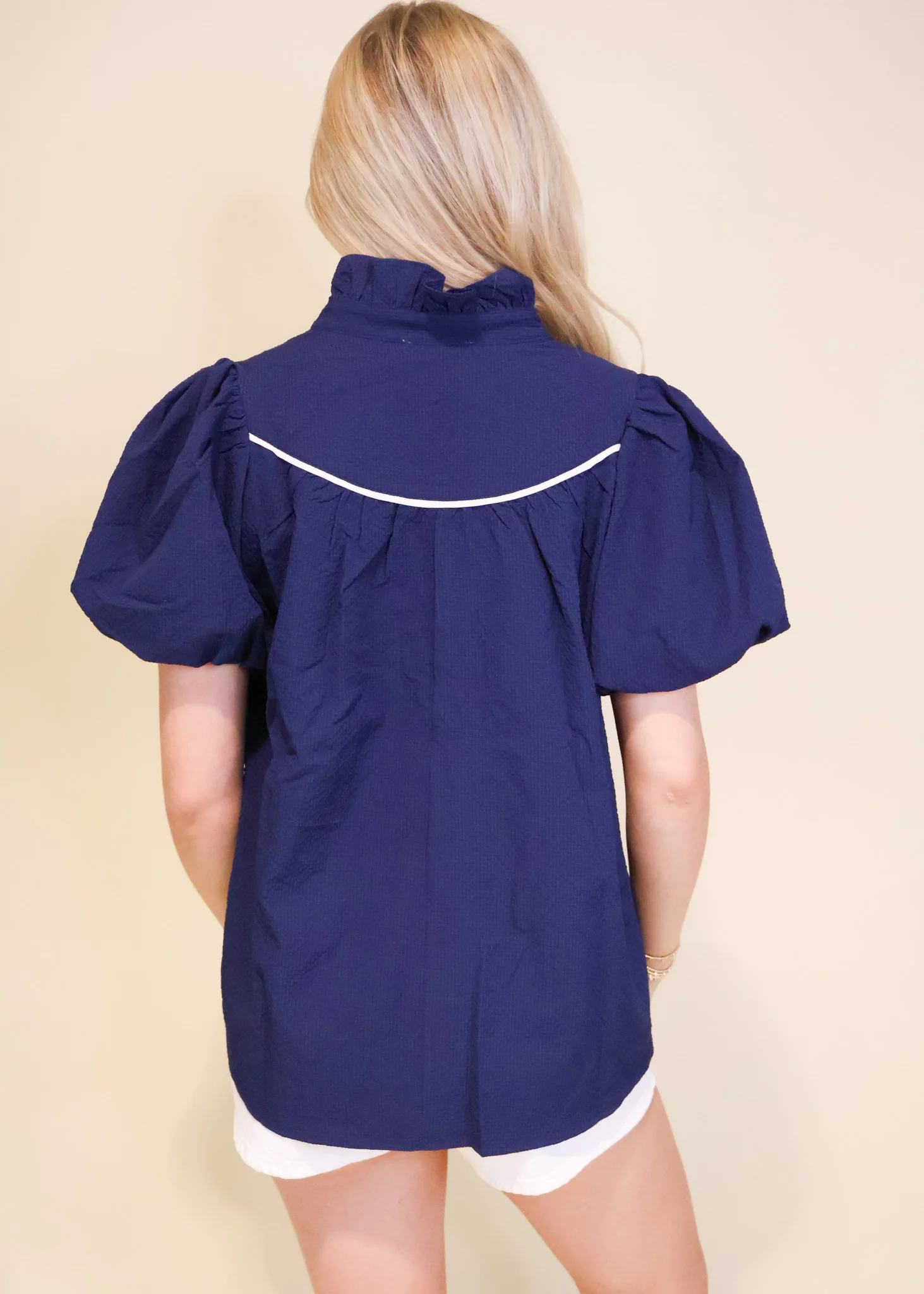 Lucia Contrast Trim Blouse - Image 6