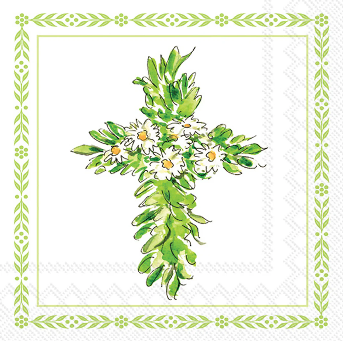 Lunch Napkin Floral Cross
