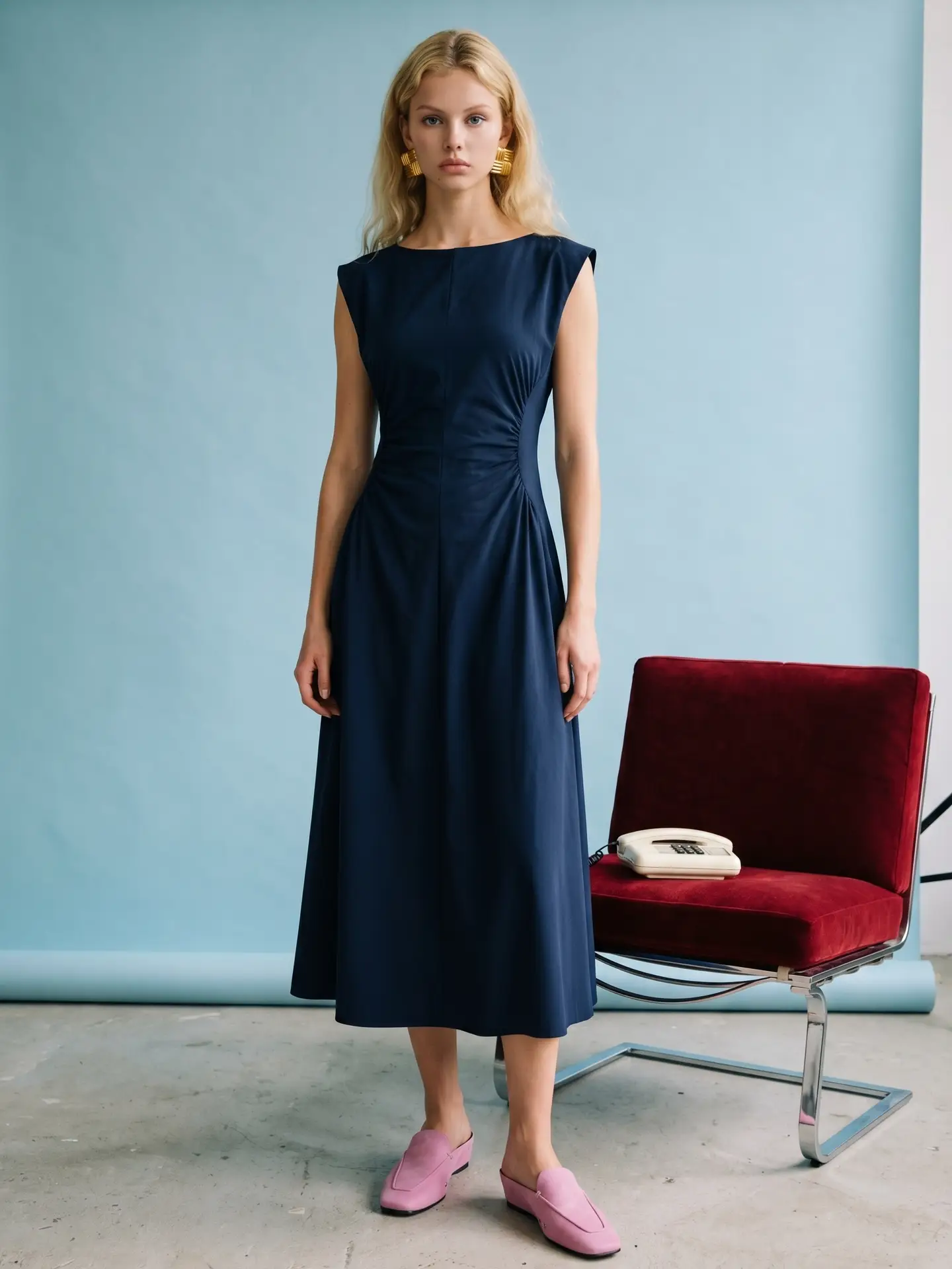 Mabel Ruched Midi Dress - Image 25