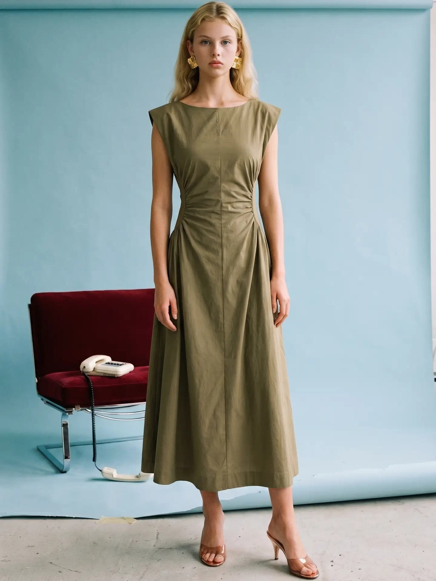 Mabel Ruched Midi Dress - Image 27