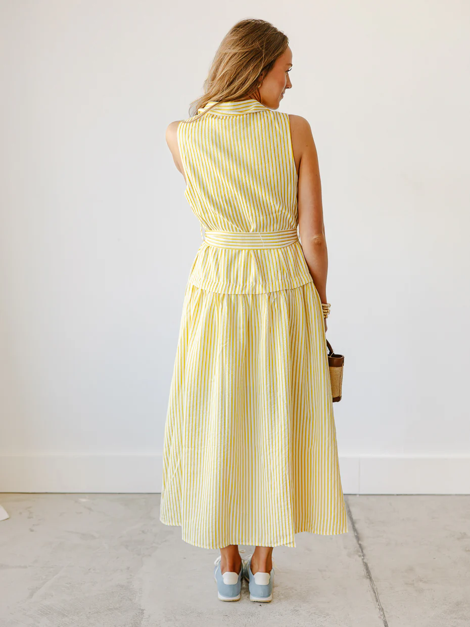 Margot Stripe Midi Dress - Image 7