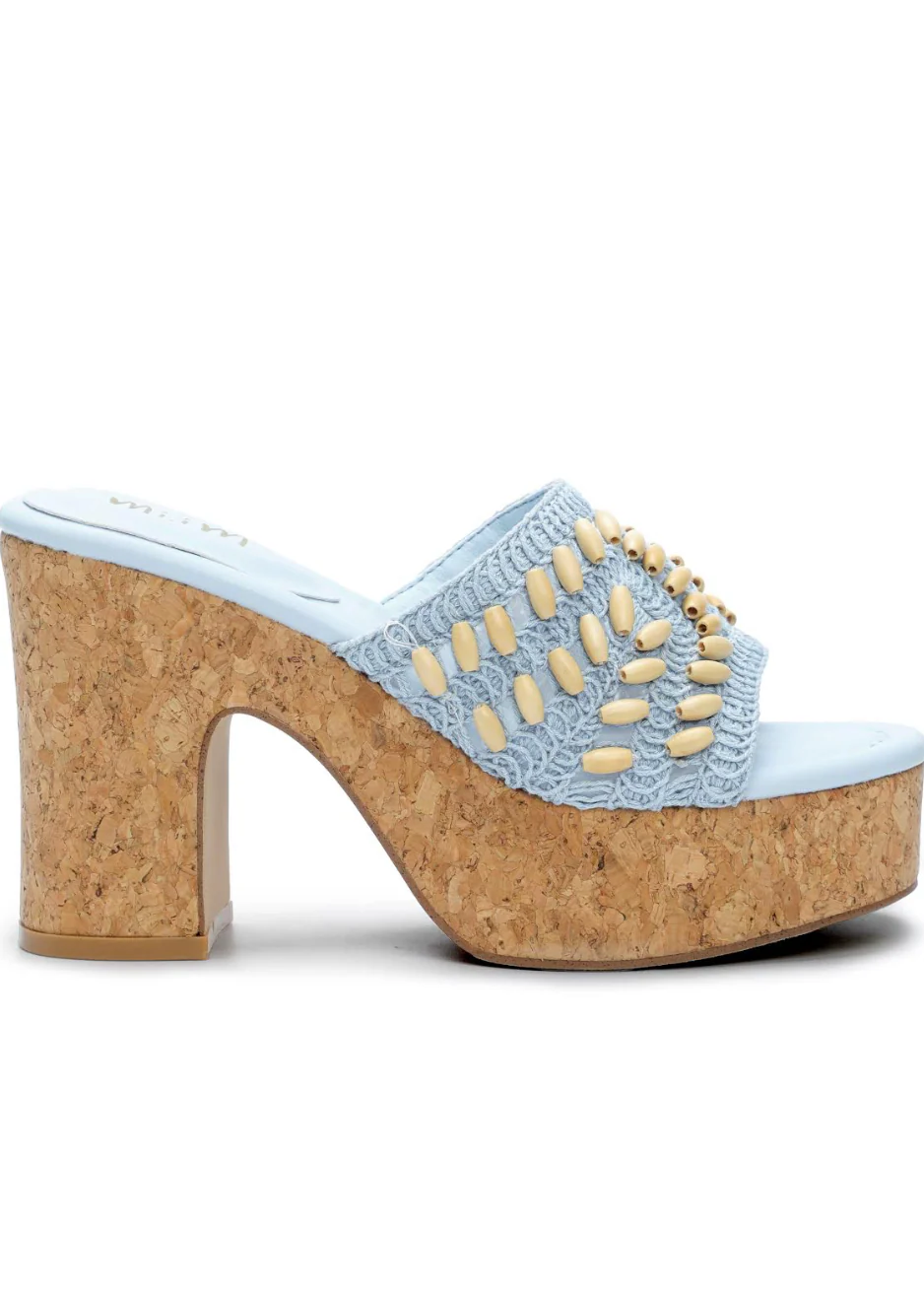 Marina Blue Platform Sandals
