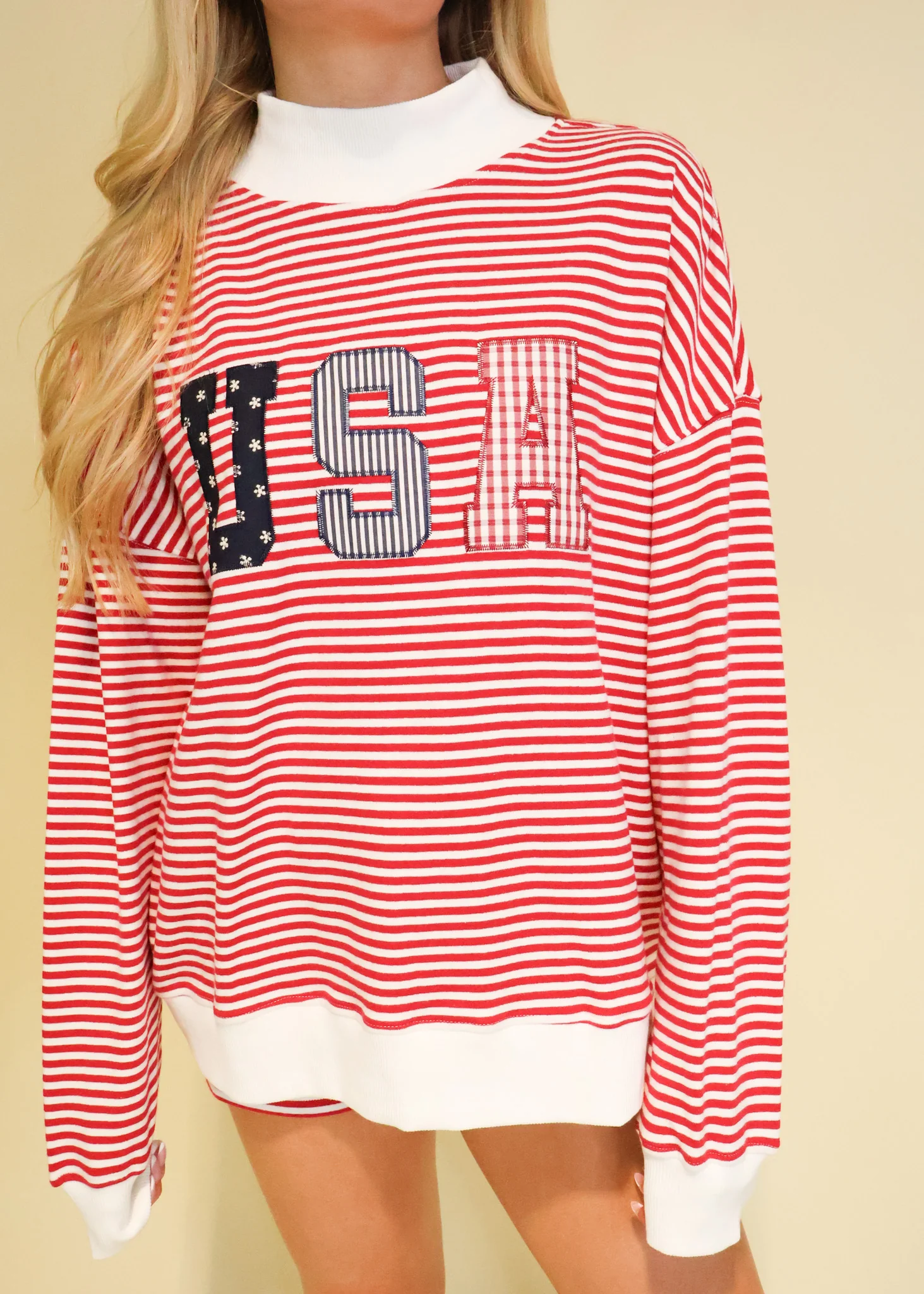 Mock Neck USA Sweatshirt - Image 3