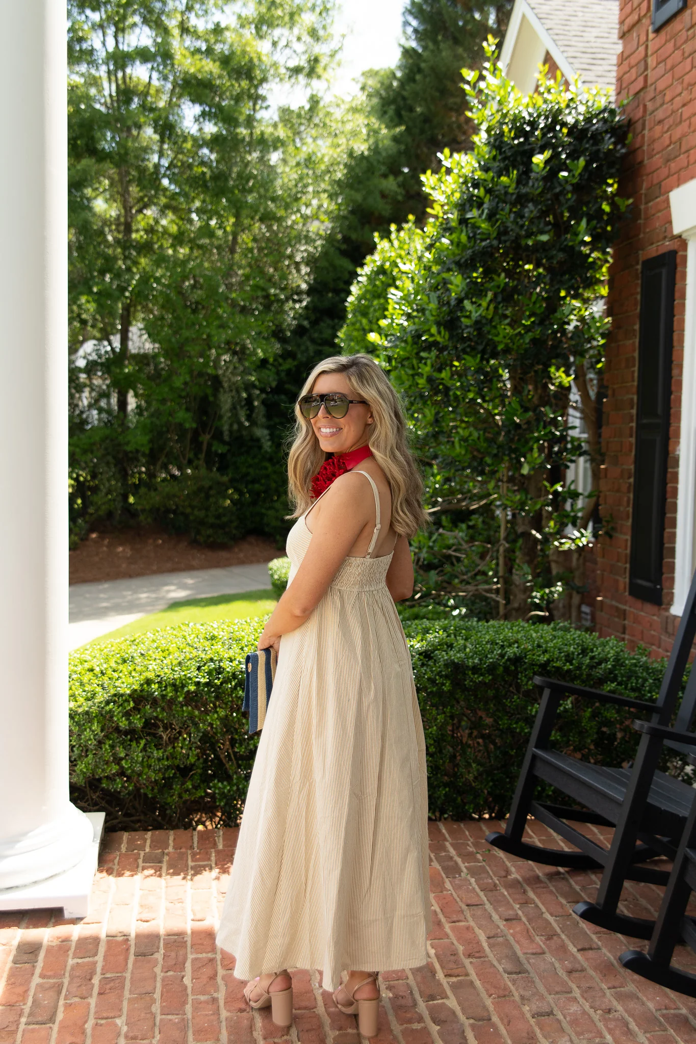 Rachel Striped Sleeveless Midi Dress - Image 3