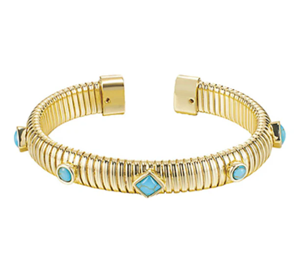 Multi Shape Station Omega Cuff Bracelet - Image 2