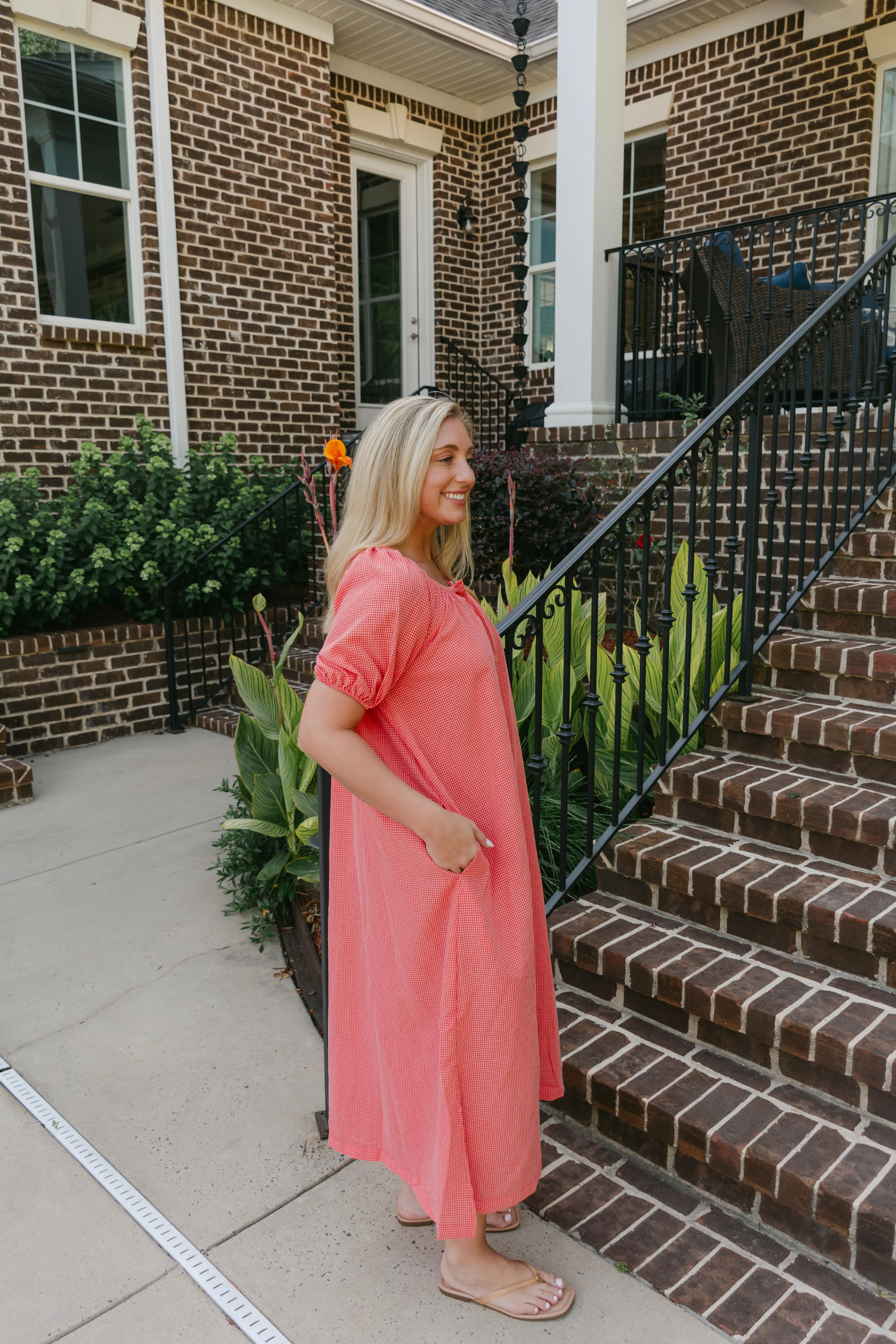 Natalie Gingham Maxi Dress - Image 3