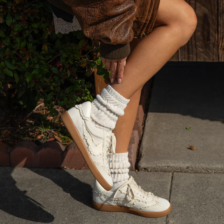 Notice Lace Sneakers Ivory Suede - Image 3
