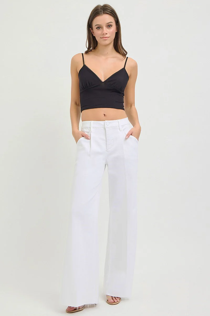 Patricia Wide Leg Pleated Pants – High Rise, Tummy Control - Image 3