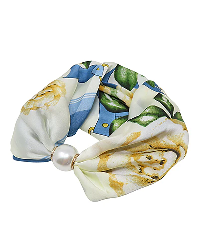 Pearl Magnet Floral Scarf Necklace - Image 9