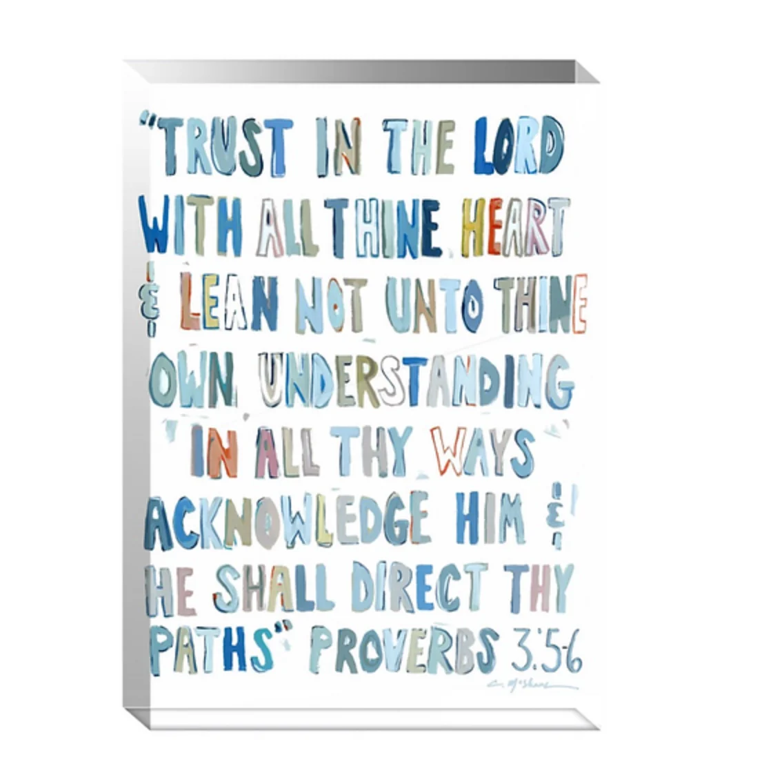 "Proverbs 3: 5-6" Acrylic Shelfie - Image 2