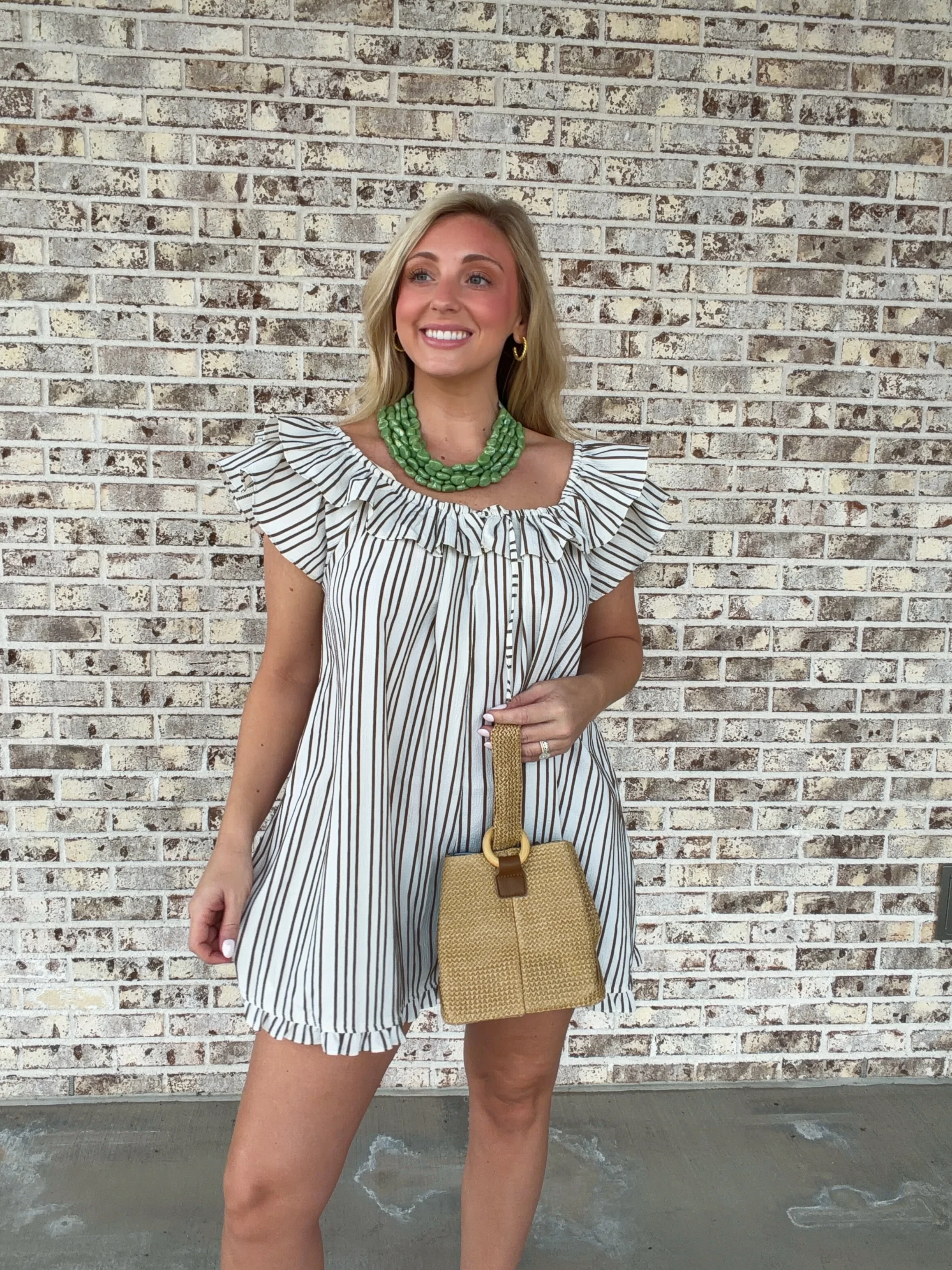 Rachel Striped Ruffled Romper - Image 2