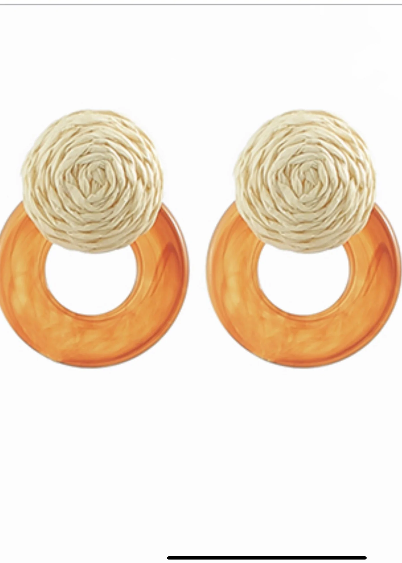Raffia Double Circle Earring - Image 3