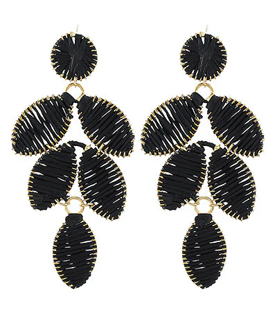 Raffia Leaf Shaped Earrings - Image 4