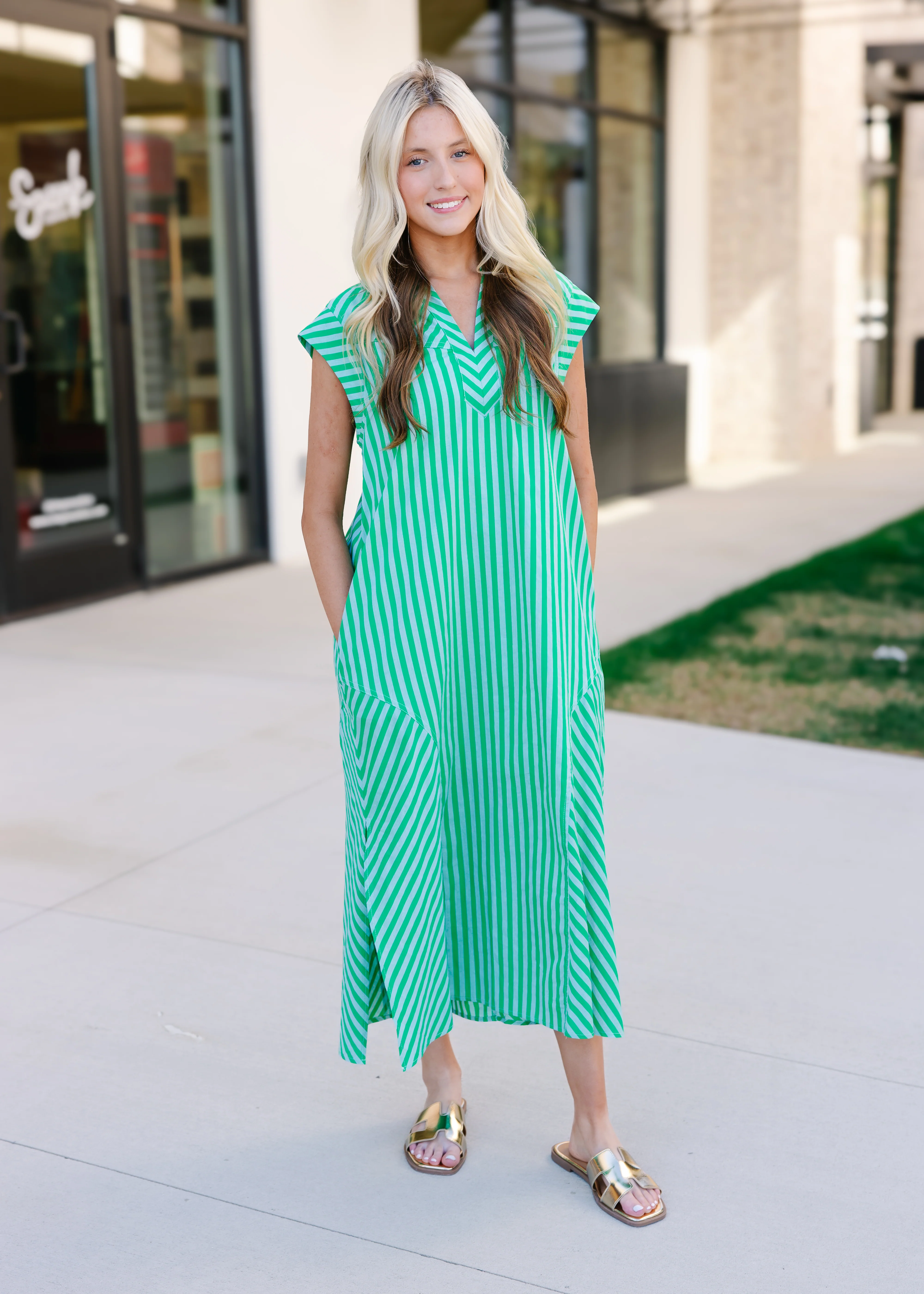 Rowan Stripe Mix Midi Dress - Image 3