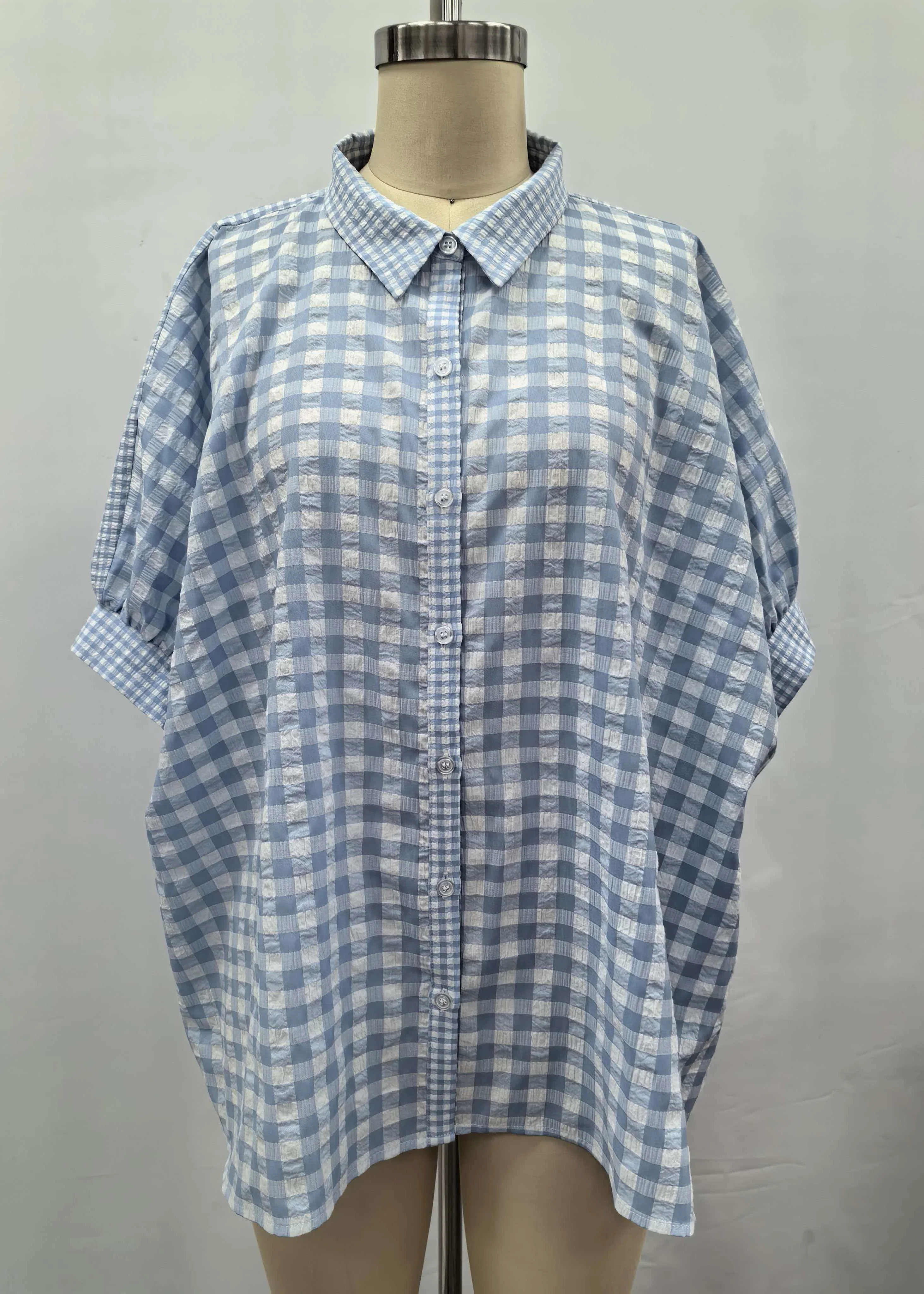 Ryla Gingham Short Sleeve Blouse - Image 5