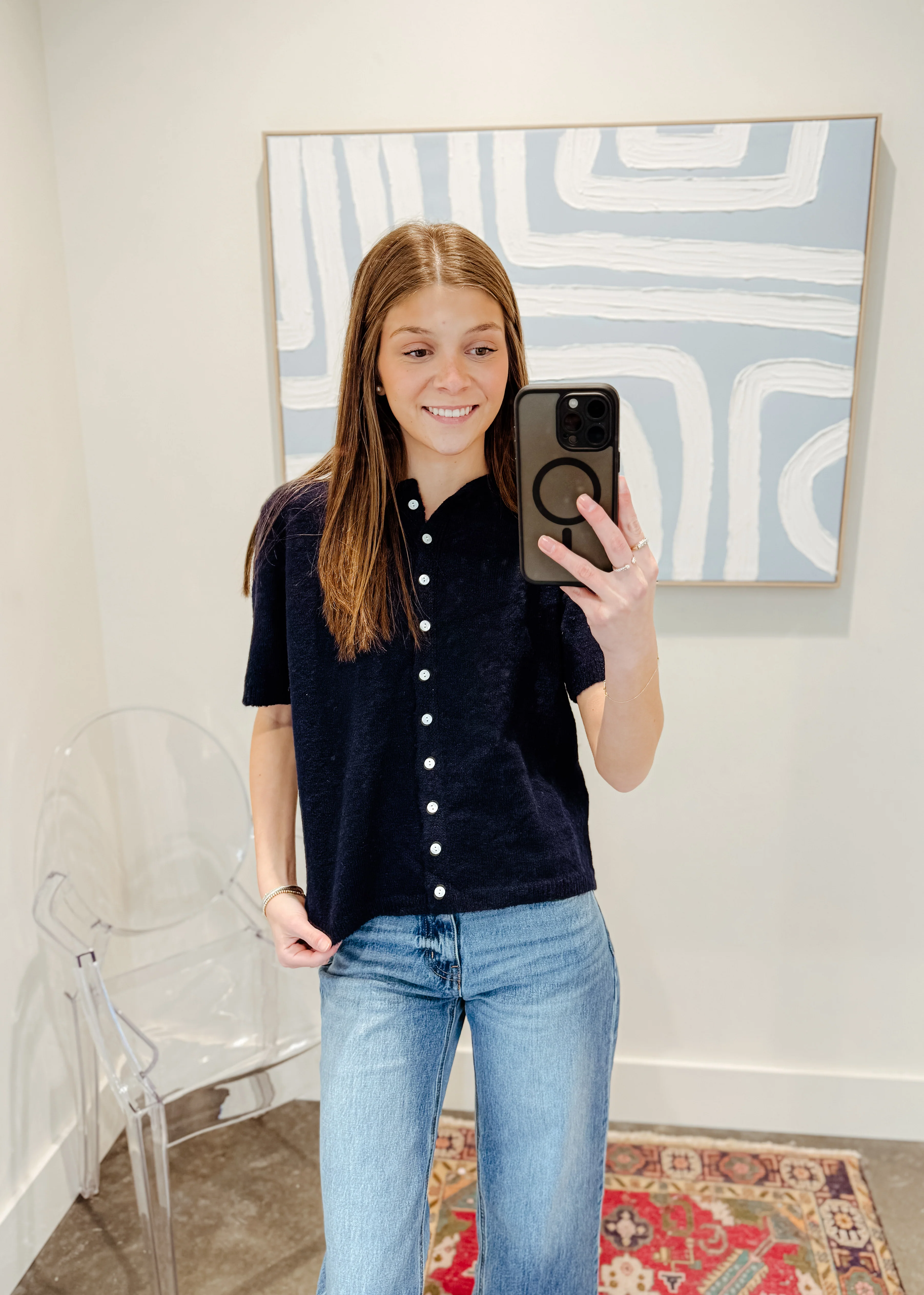 Short Sleeve Button Cardigan - Image 11