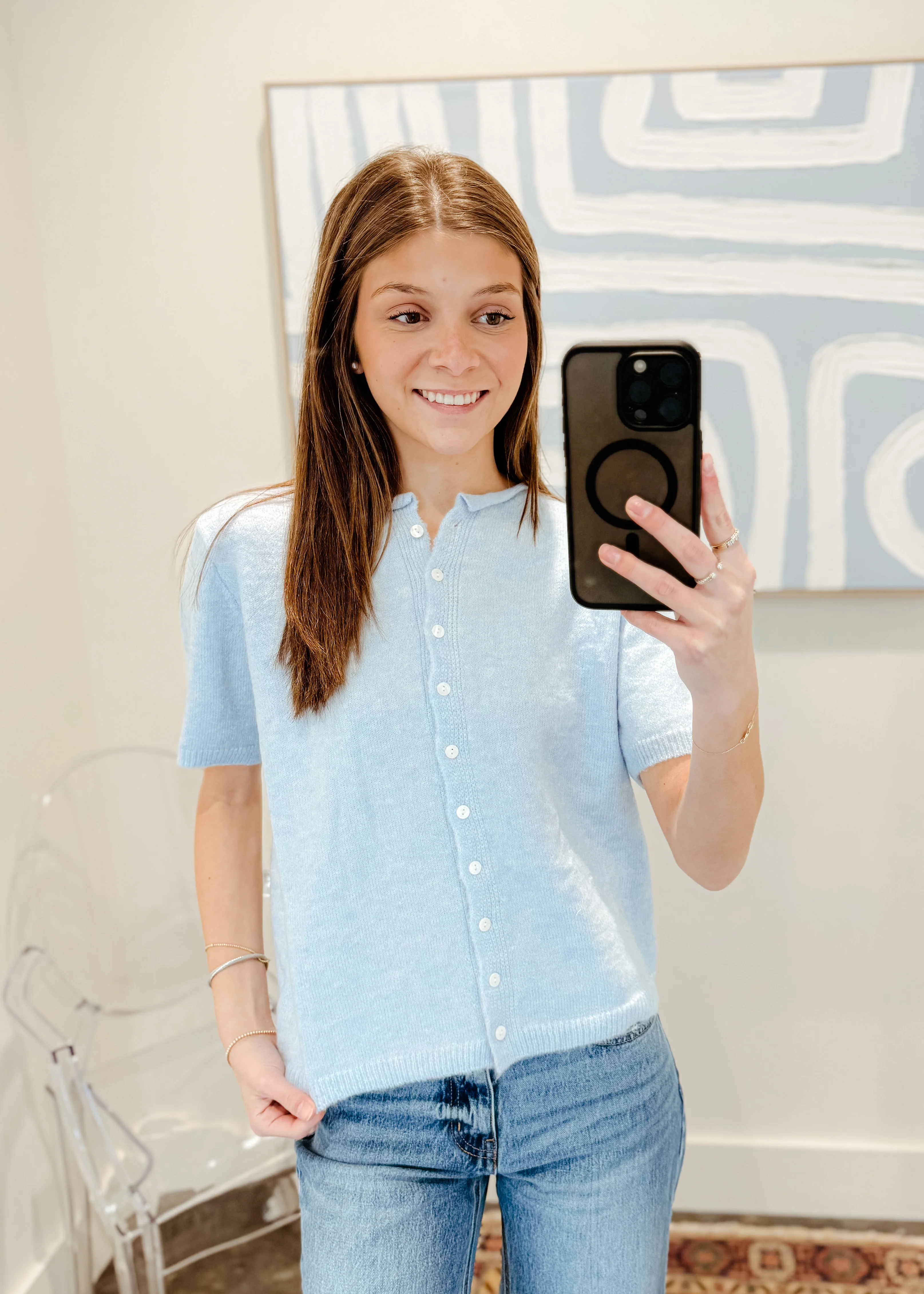 Short Sleeve Button Cardigan - Image 12