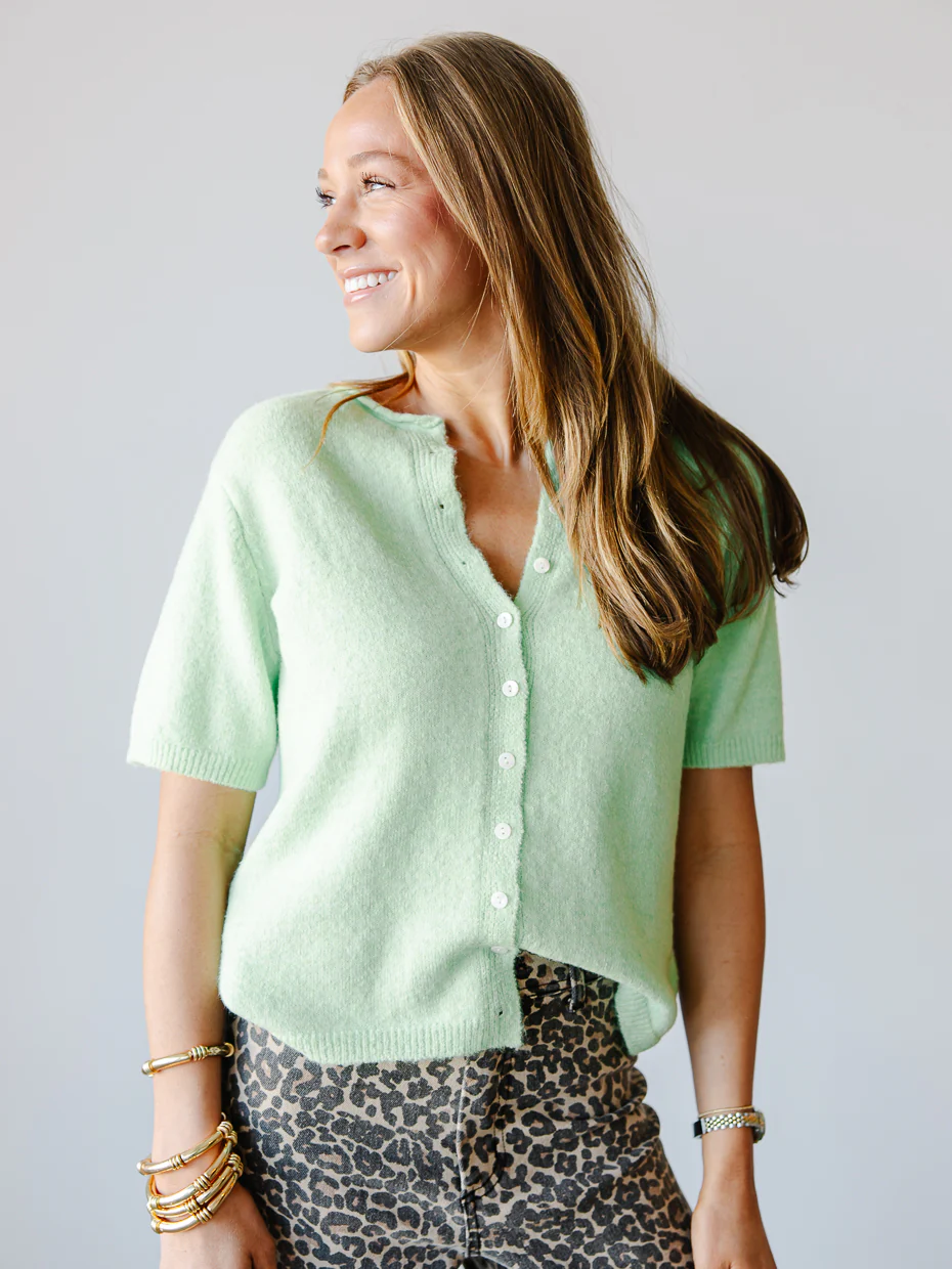 Short Sleeve Button Cardigan - Image 7