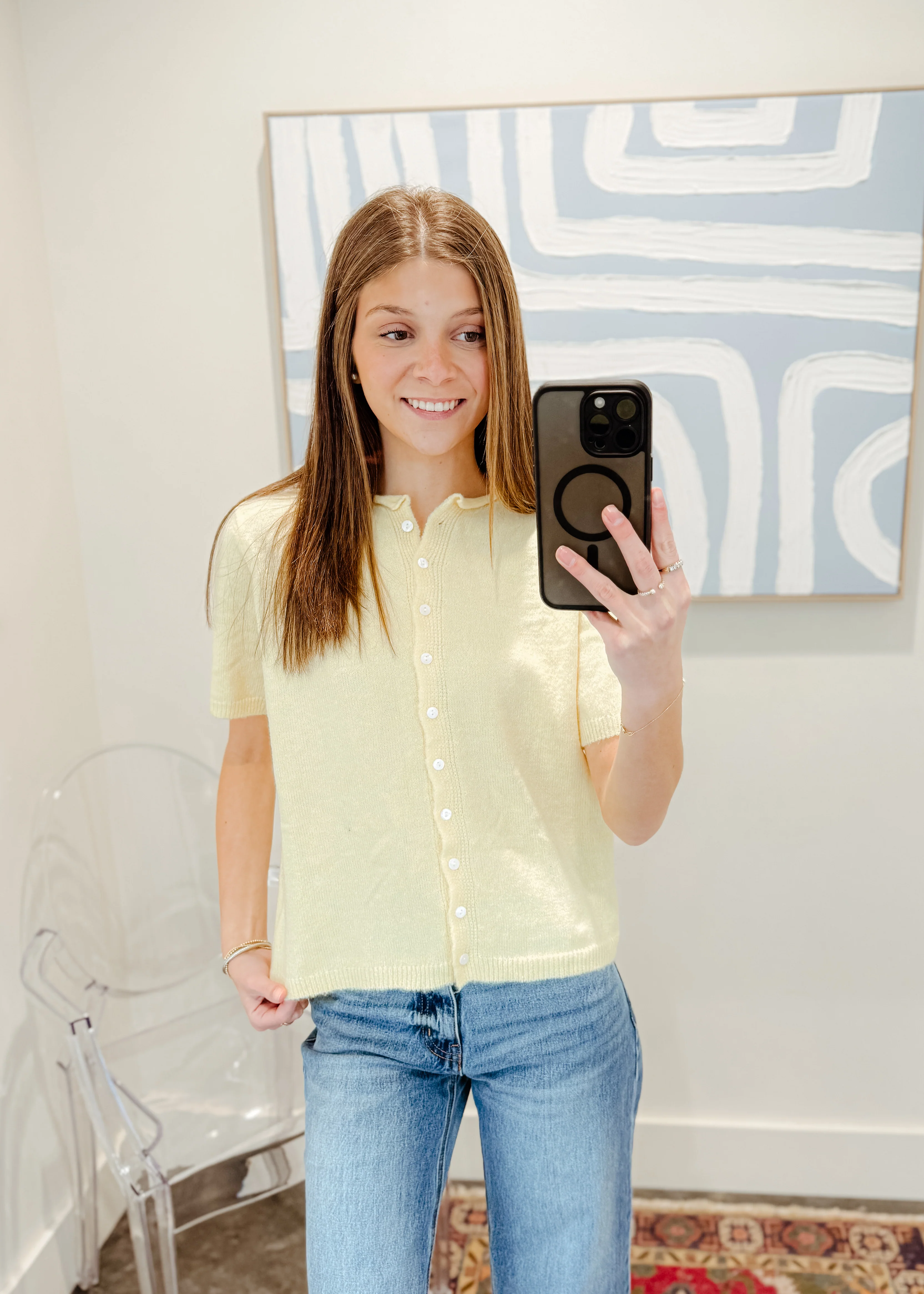 Short Sleeve Button Cardigan - Image 9