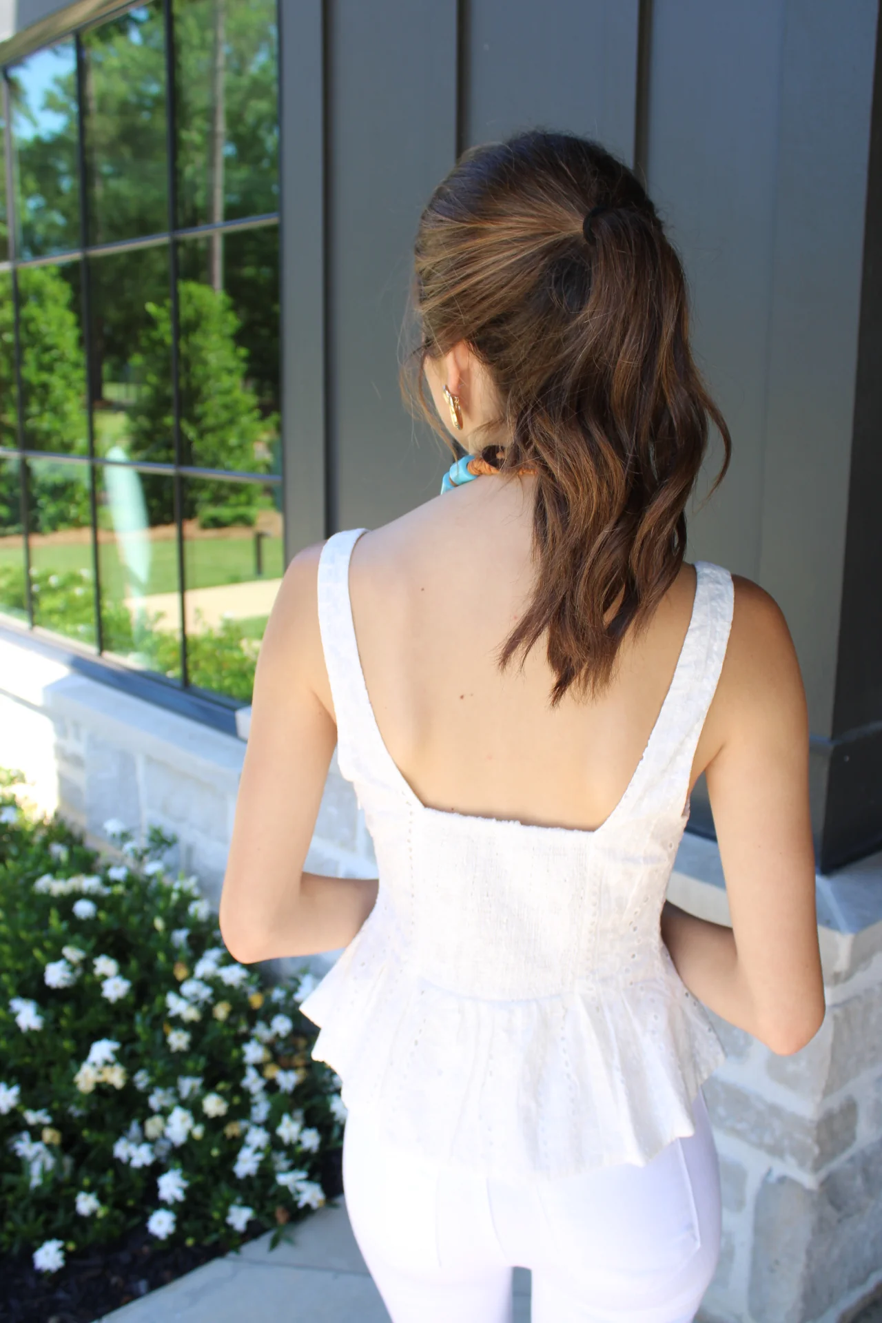 Sienna Eyelet Peplum Top - Image 2