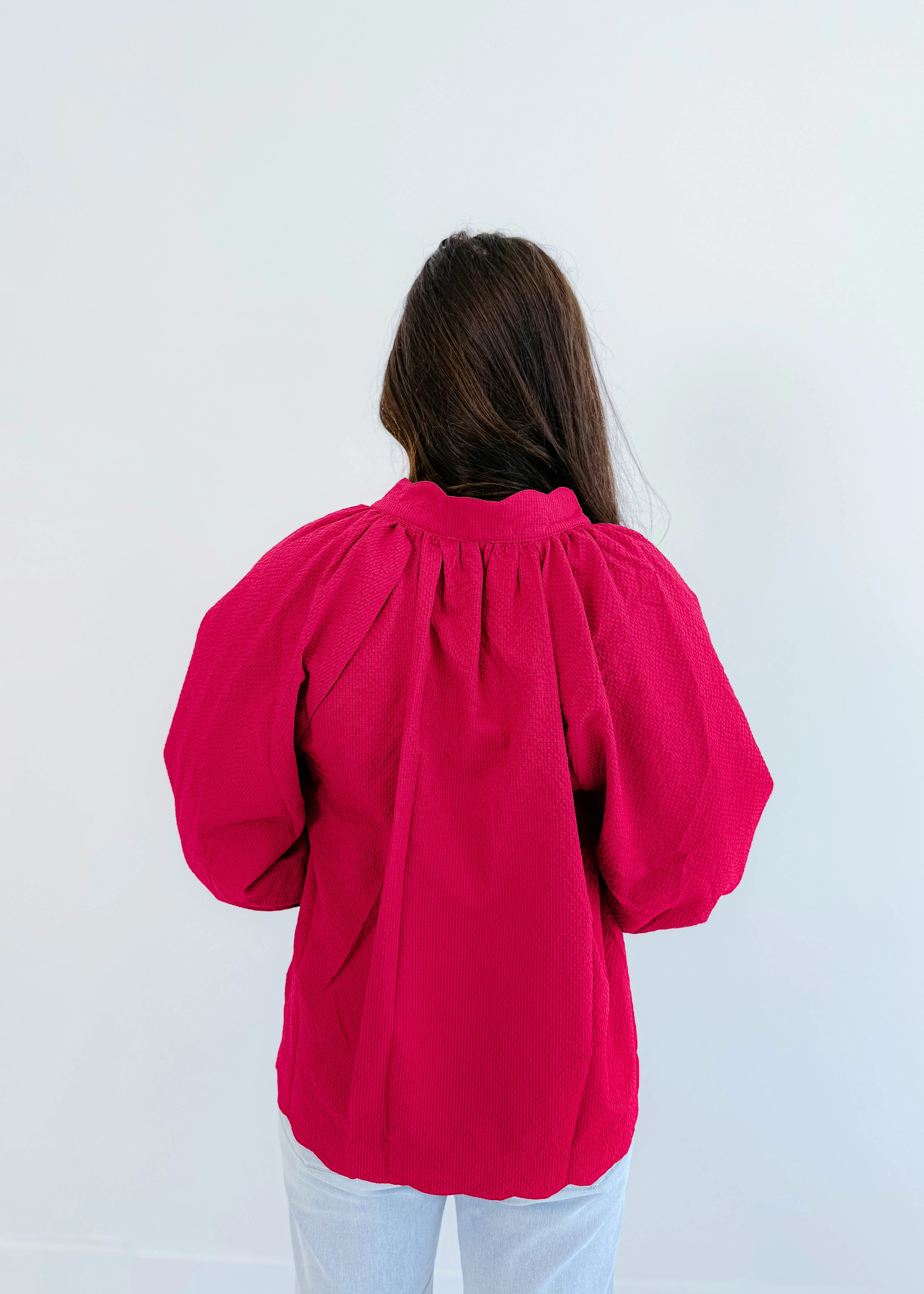 Simone Textured V-Neck Top - Image 10