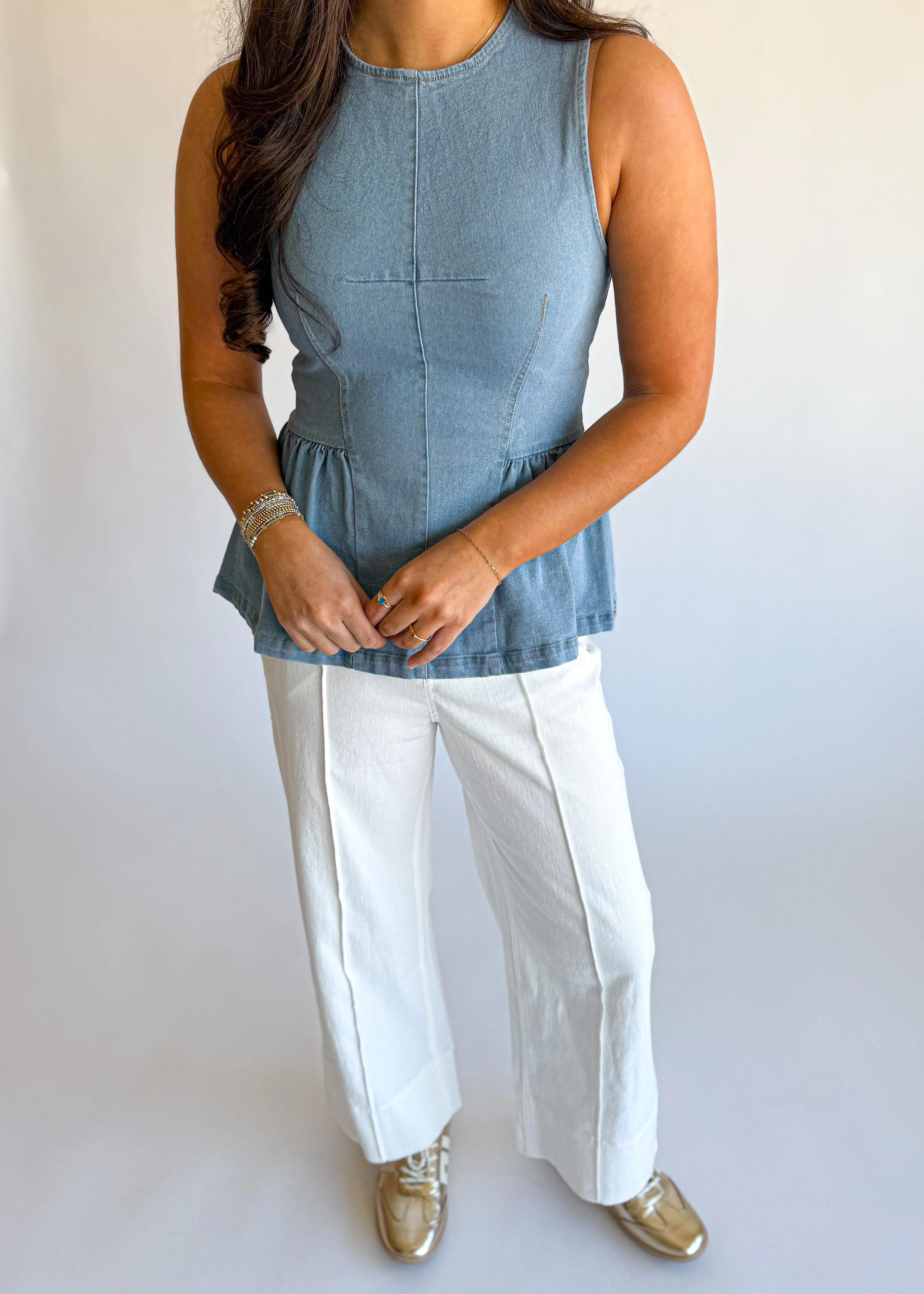 River Sleeveless Flared Hem Top - Image 5