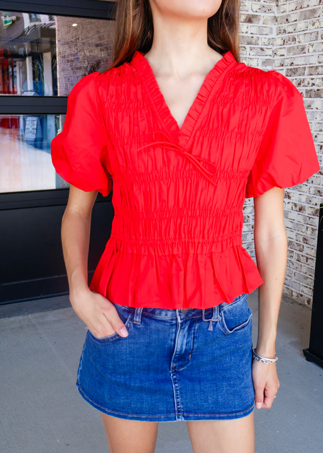 Smocked Peplum Top - Image 4