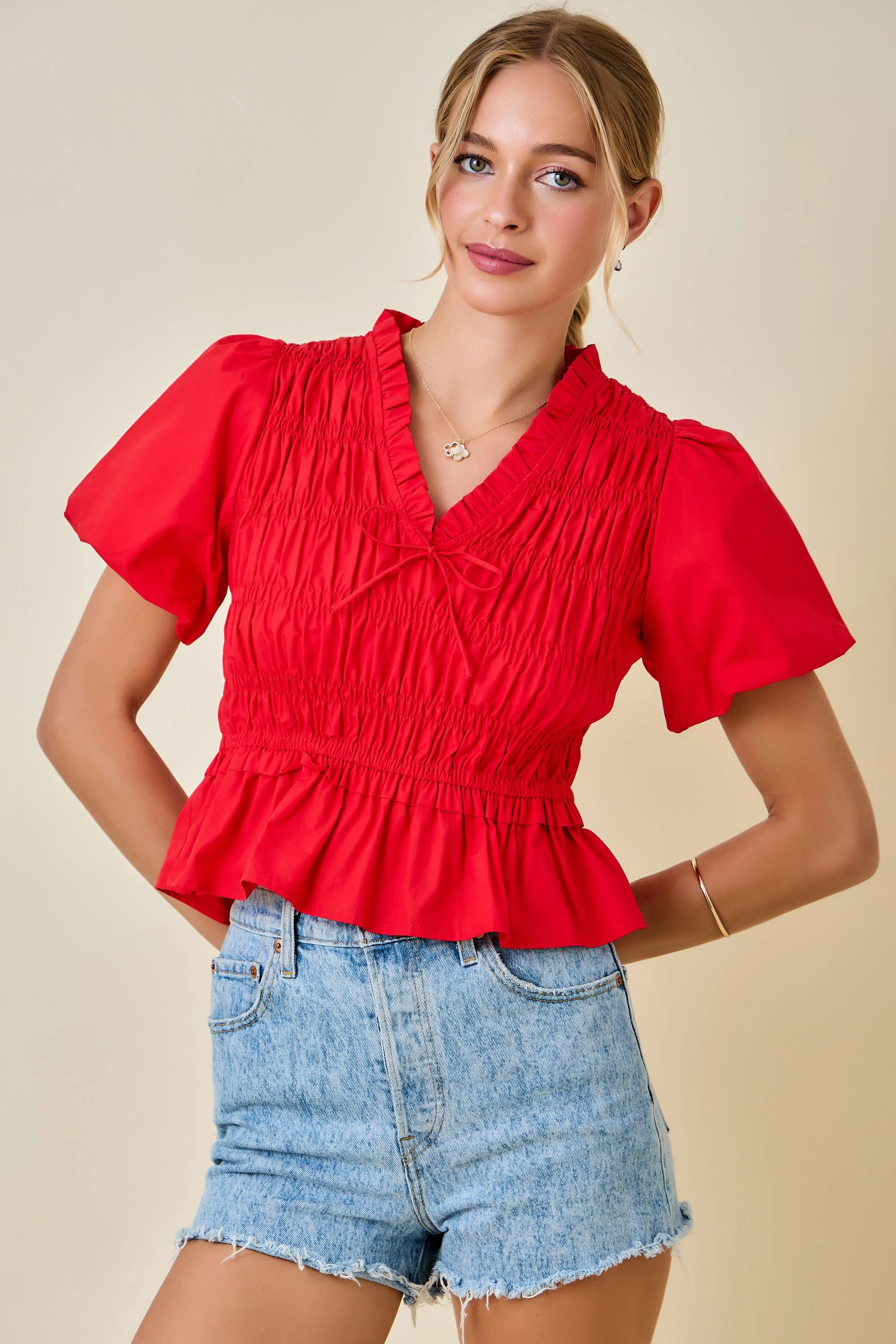 Smocked Peplum Top - Image 9