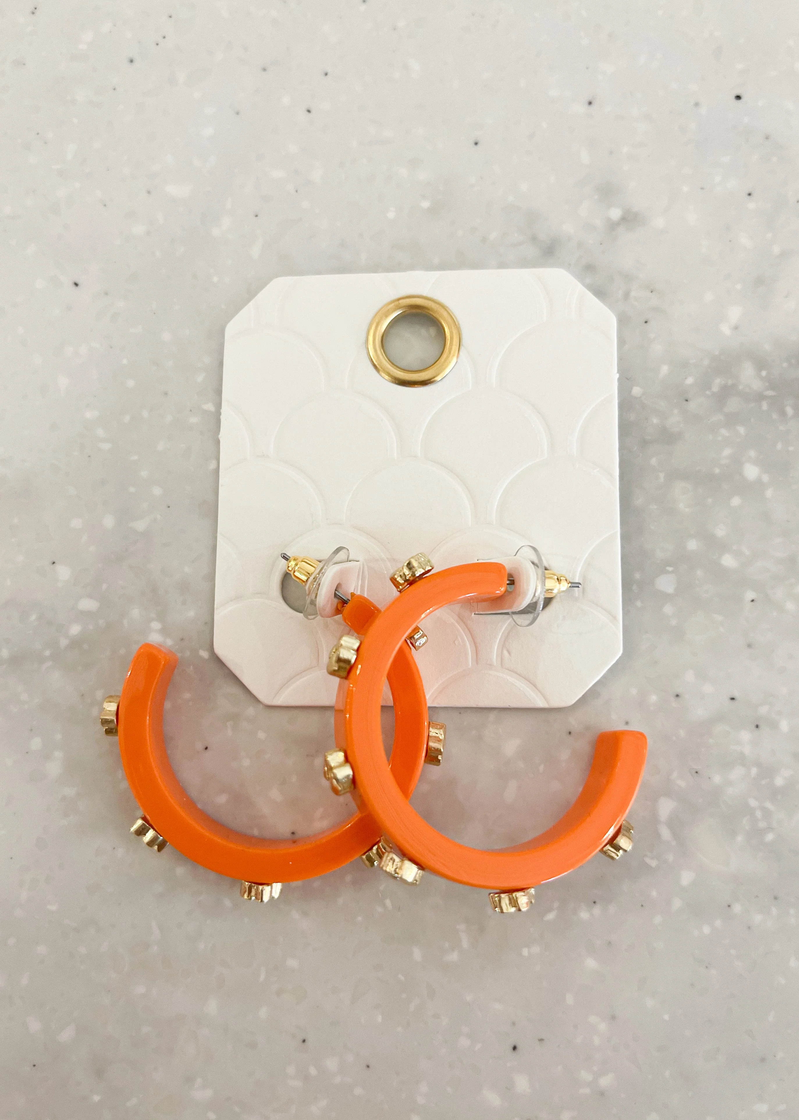 Studded Paw Acrylic Hoops - Image 2
