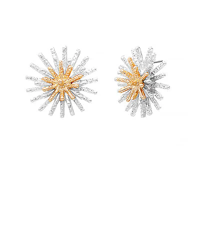 Sunburst Texture Metal Earrings - Image 2