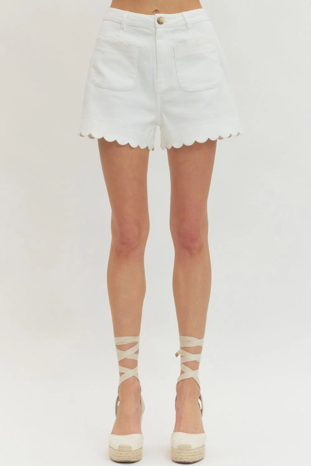 Sutton Scallop Hem Shorts - Image 7